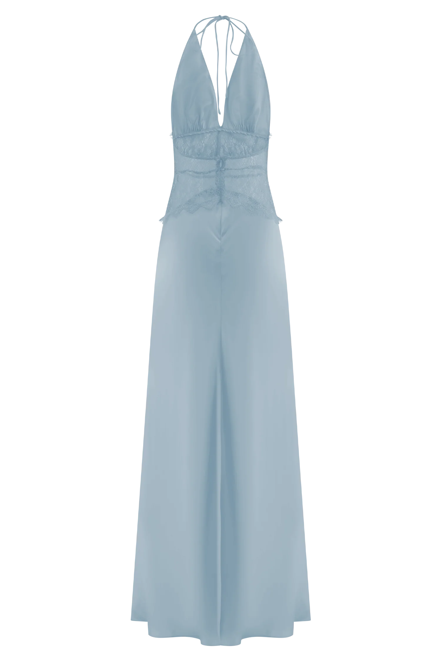 Dinah Lace And Satin Maxi Dress - Cornflower Blue - Image 6