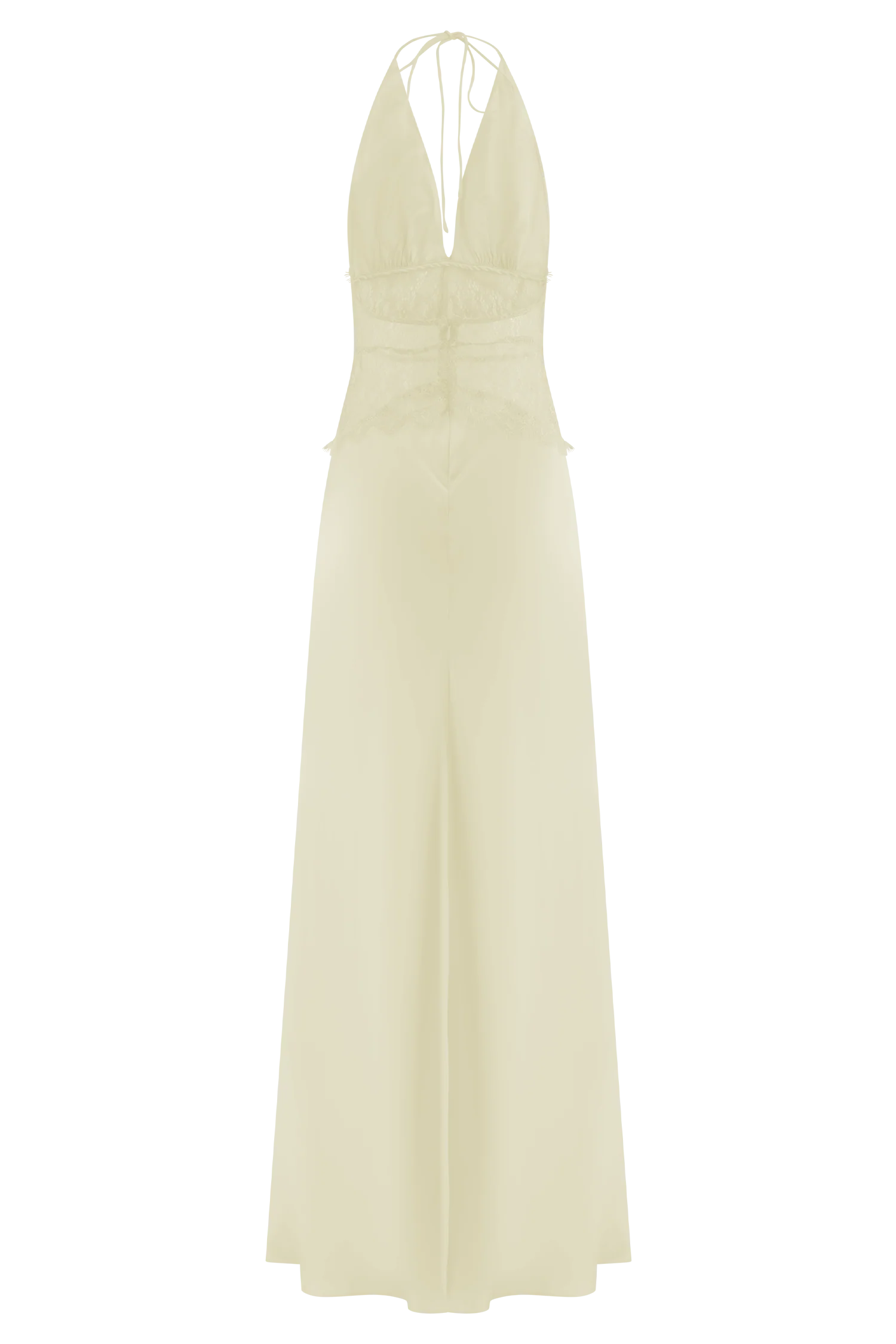 Dinah Lace And Satin Maxi Dress - Lemon - Image 7