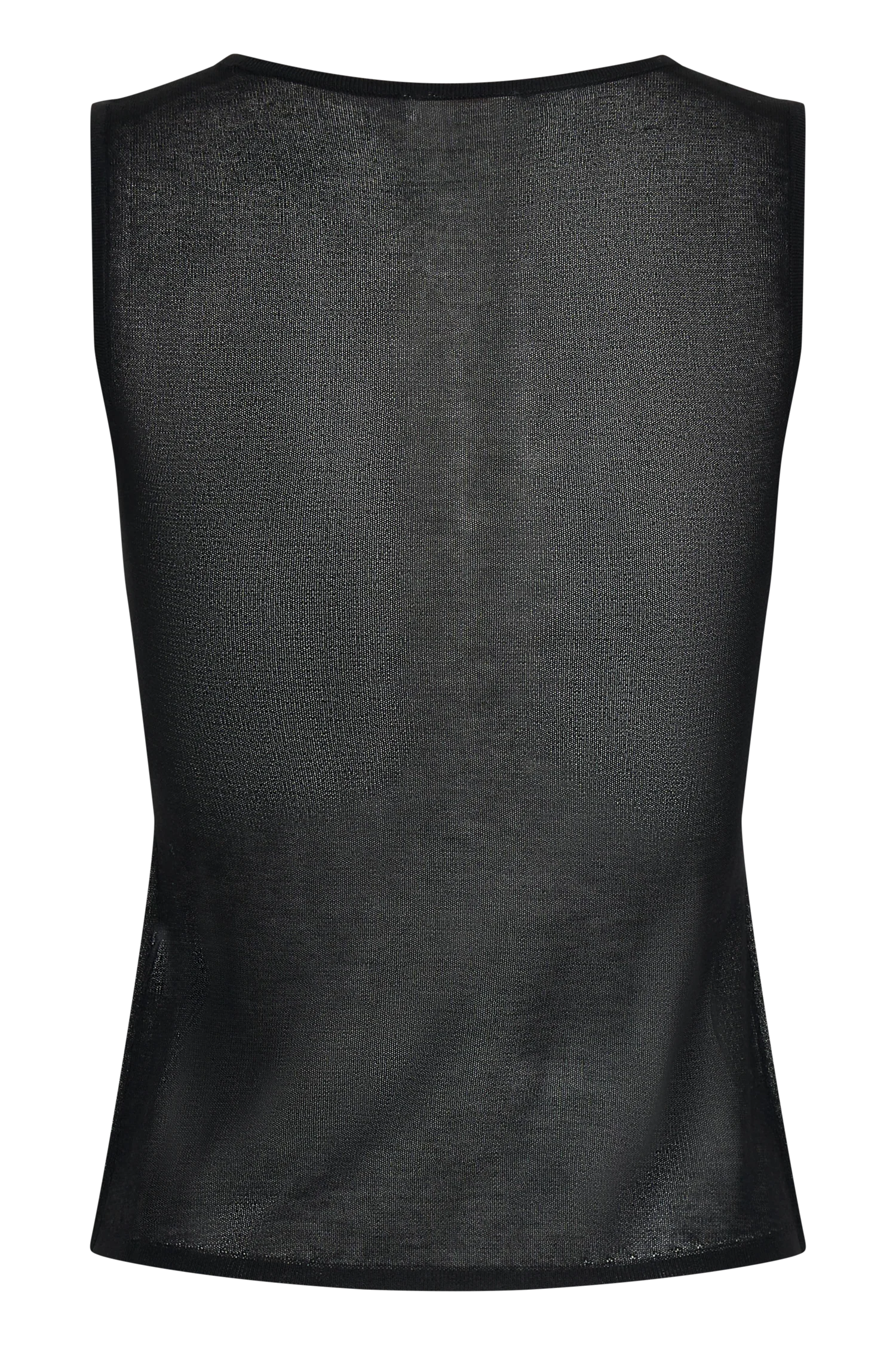 Dollie Sheer Knit Tank Top - Black - Image 8