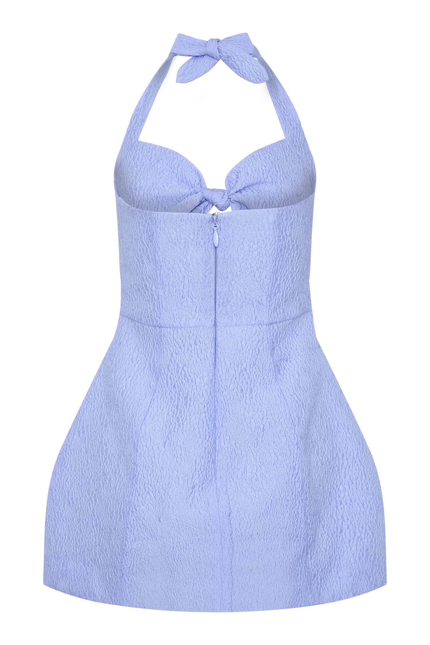 Ella Bow Detail Halter Mini Dress - Periwinkle Blue - Image 6