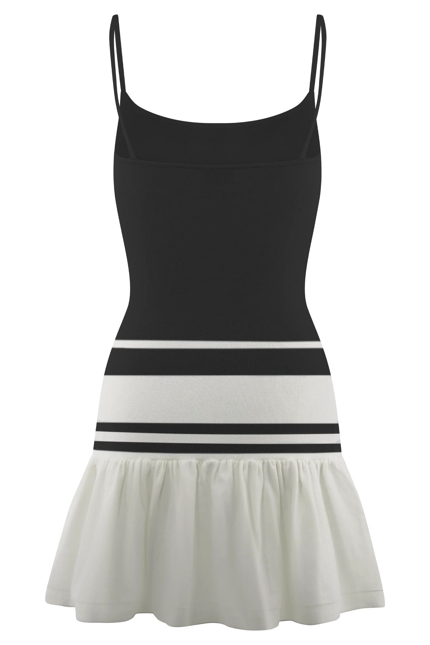 Ellison Contrast Knit Mini Dress - Black/White - Image 6
