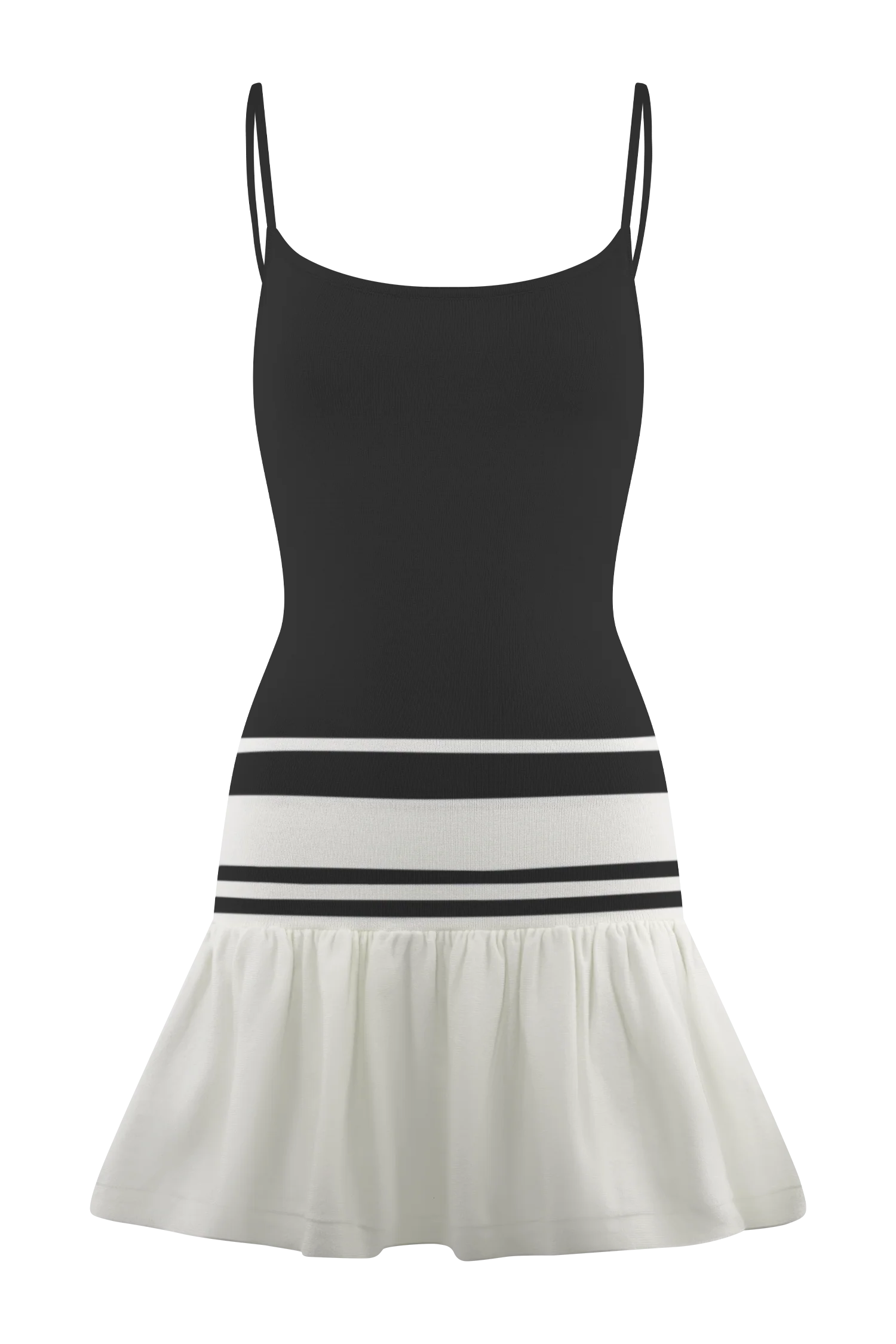 Ellison Contrast Knit Mini Dress - Black/White - Image 7
