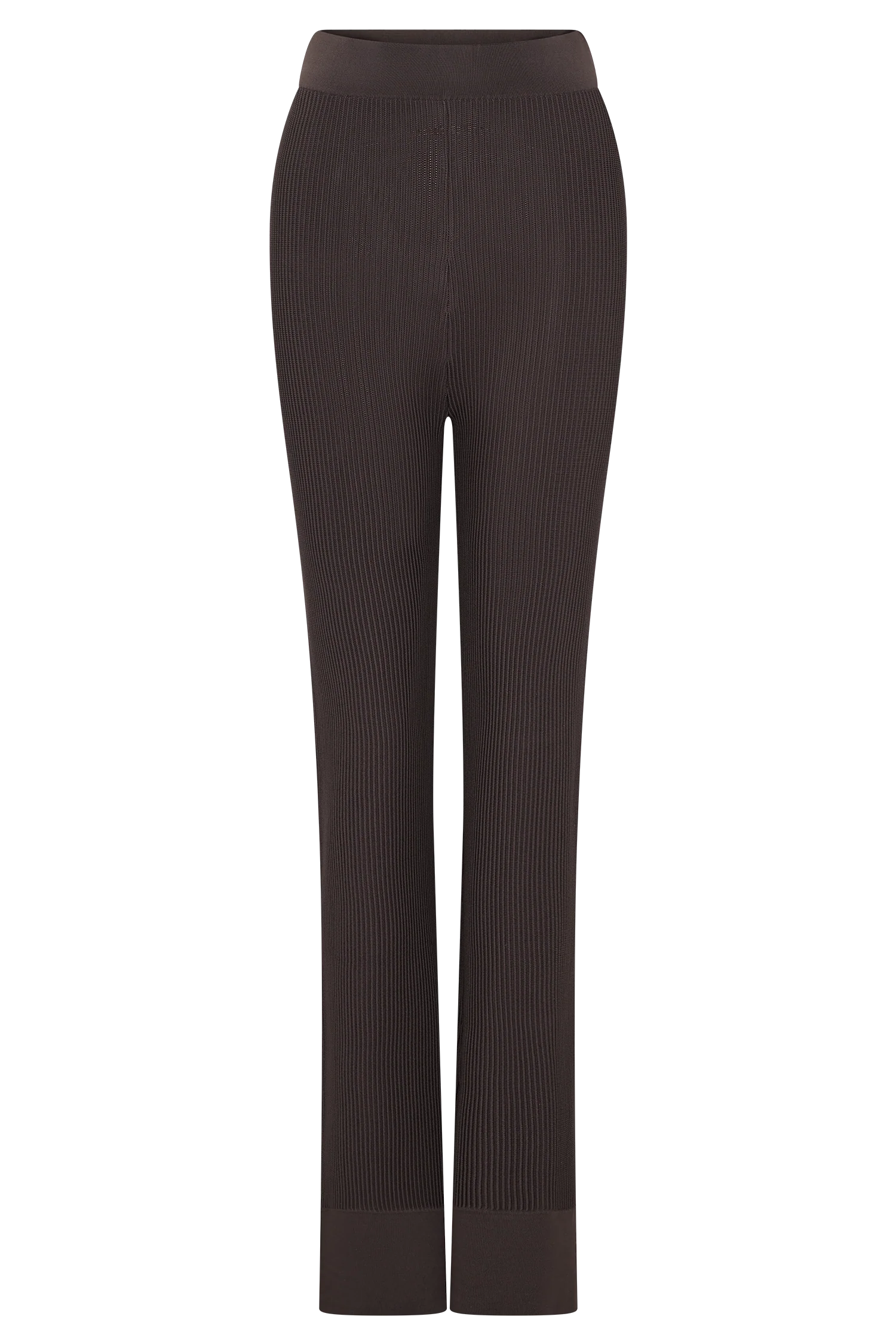 Elodie Ribbed Knit Pants - Chocolate - Image 9