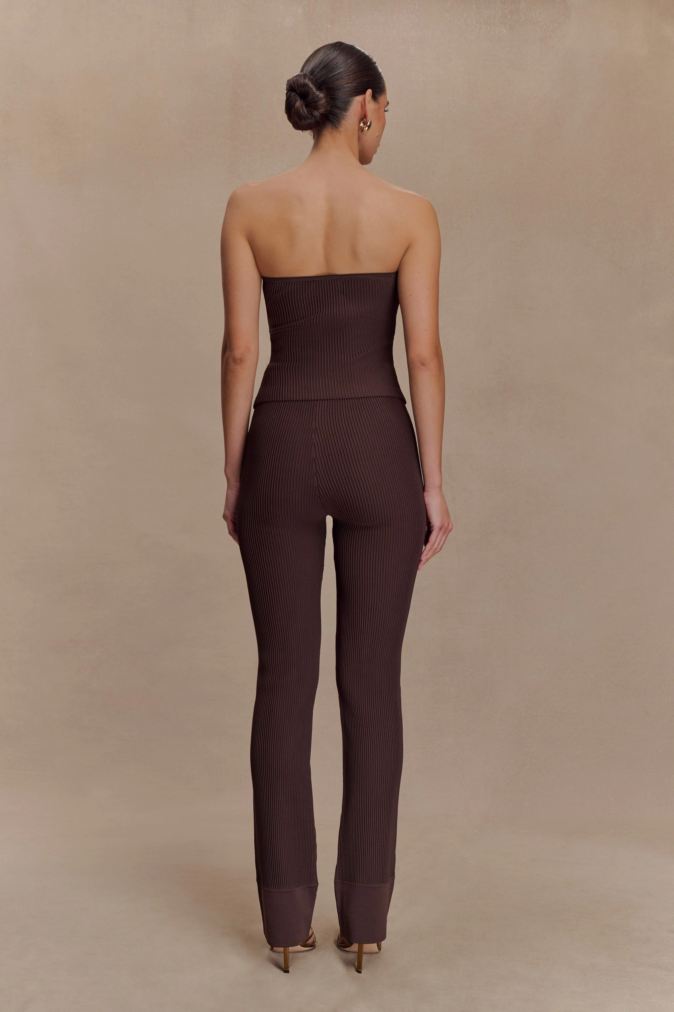 Elodie Strapless Cupped Knit Top - Chocolate - Image 5