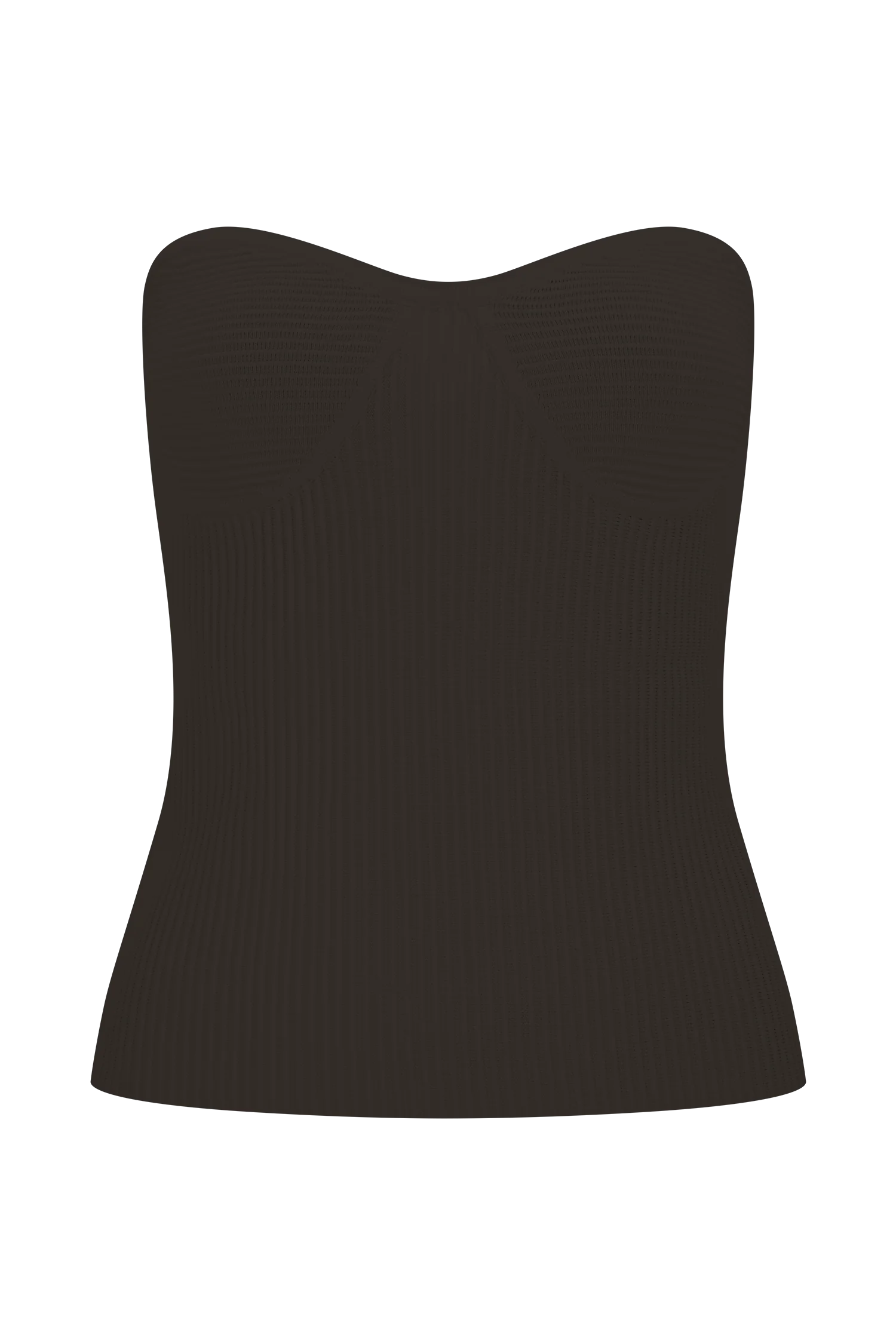 Elodie Strapless Cupped Knit Top - Chocolate - Image 9