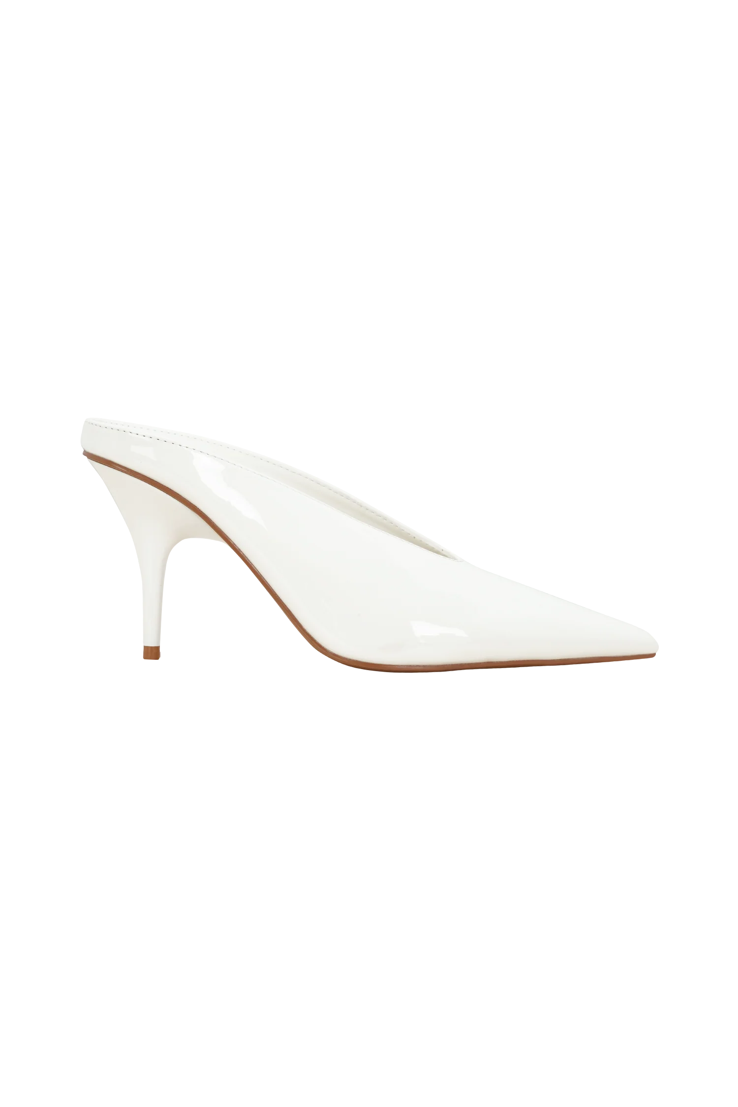 Emerson Patent Faux Leather Point Heel - Ivory - Image 8