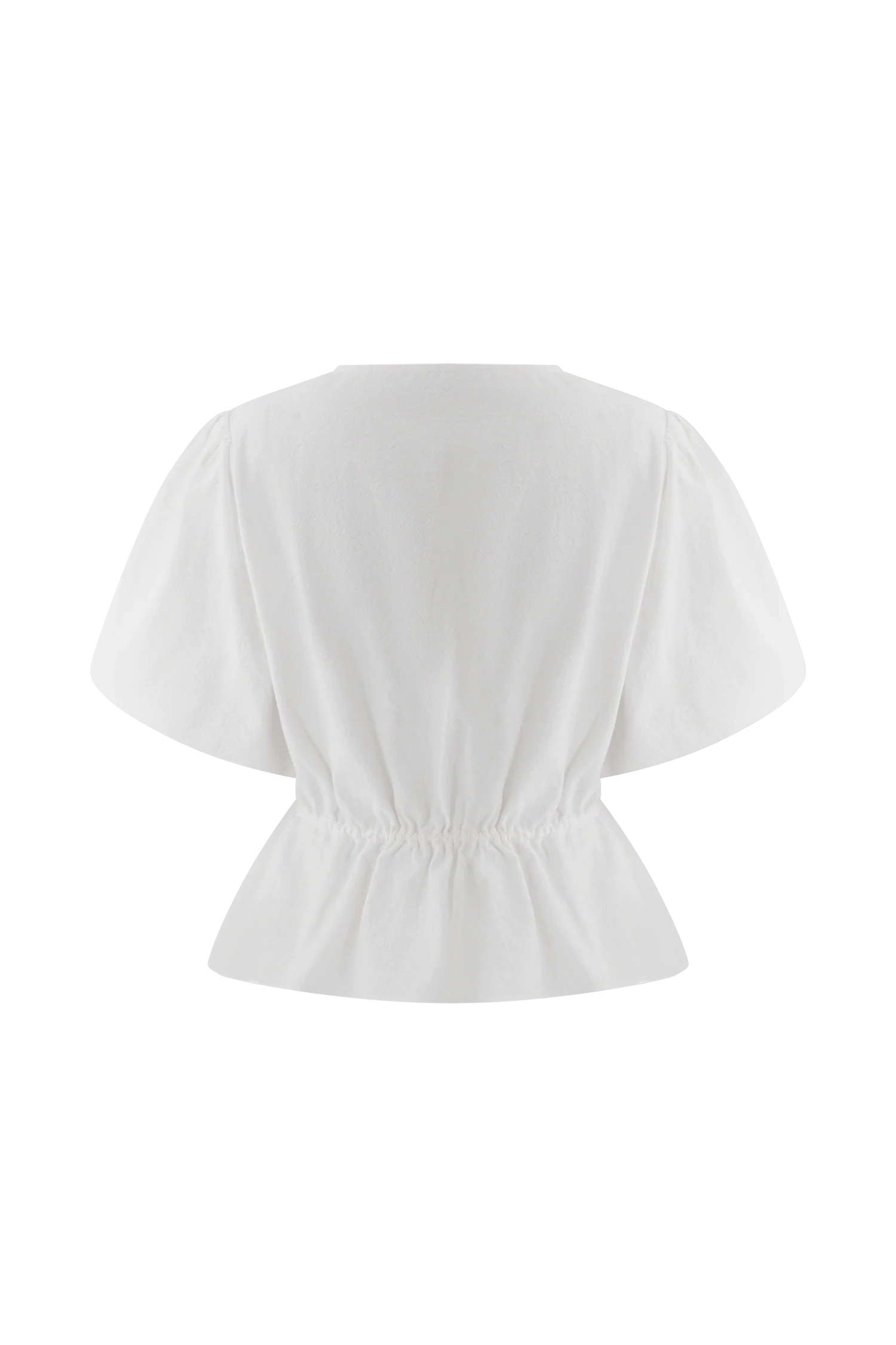 Emilie Puff Sleeve Cotton Top - White - Image 8