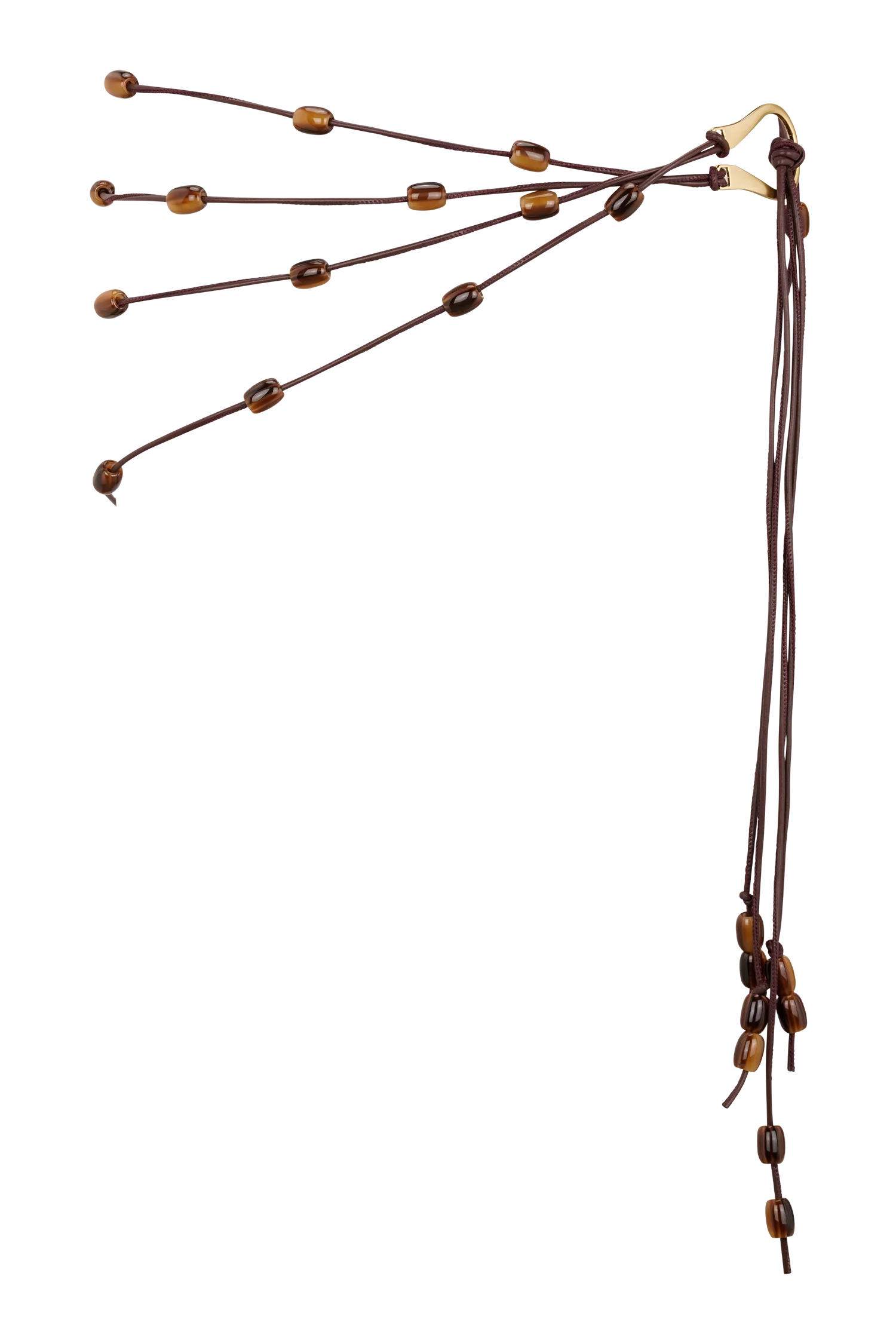 Enid Faux Leather Beaded Belt - Chocolate - Image 7