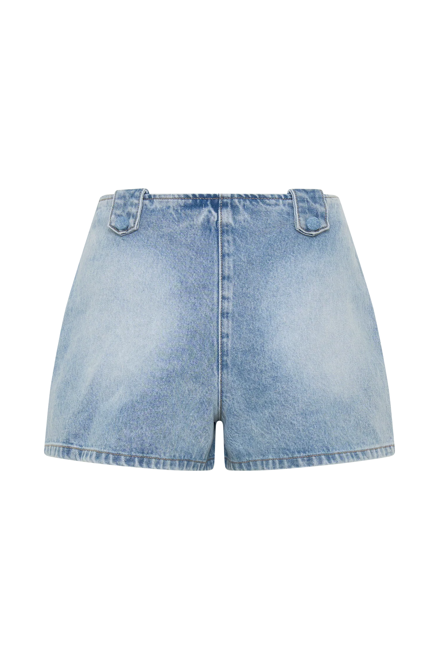 Erin Mid Rise Denim Shorts - Washed Light Blue - Image 7