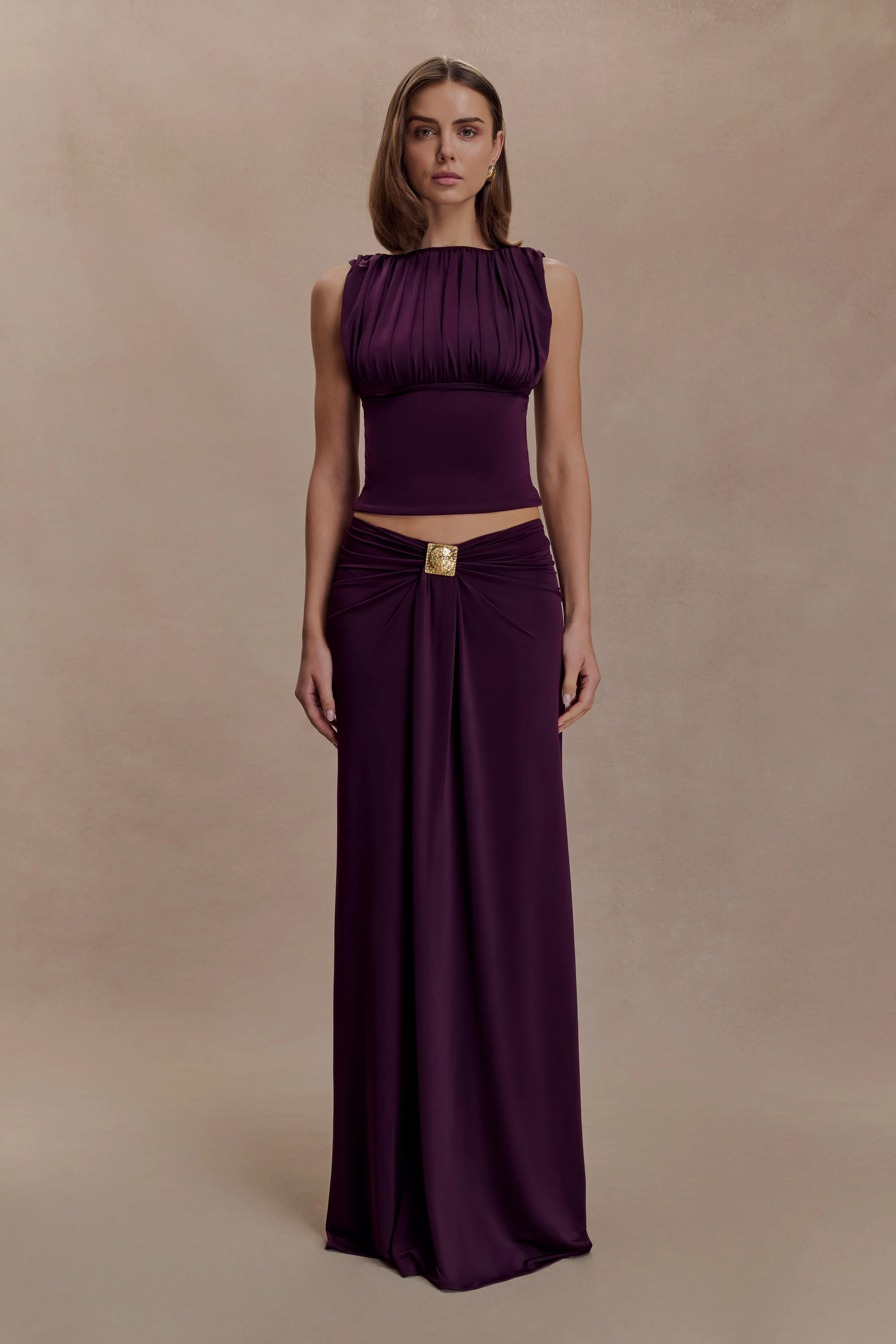 Erina Slinky Open Back Top - Aubergine - Image 7