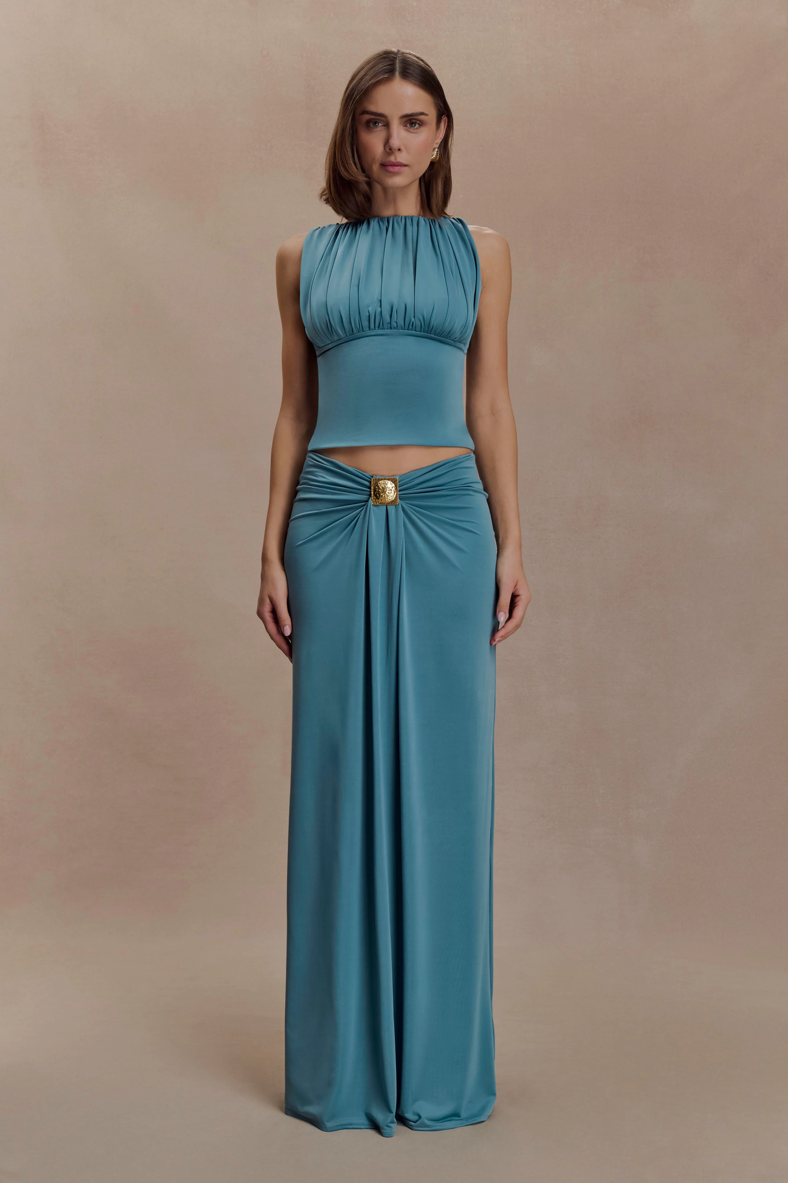 Erina Slinky Open Back Top - Teal - Image 8