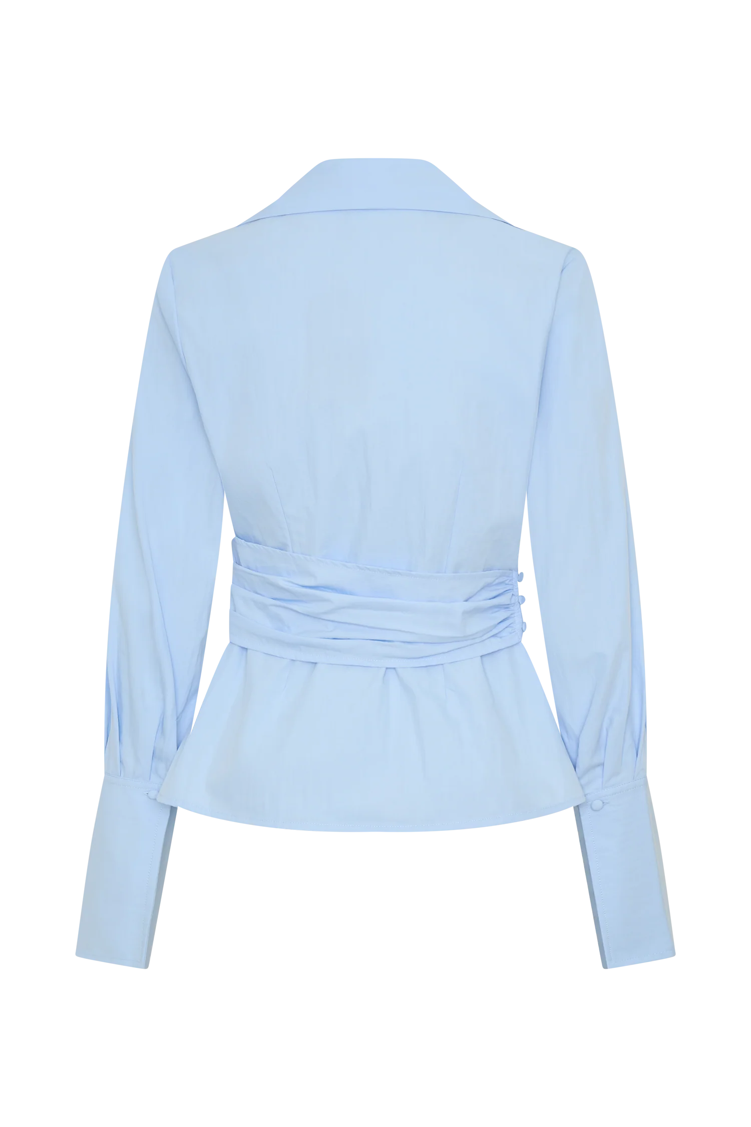 Eugenia Wrap Cotton Shirt - Blue - Image 8