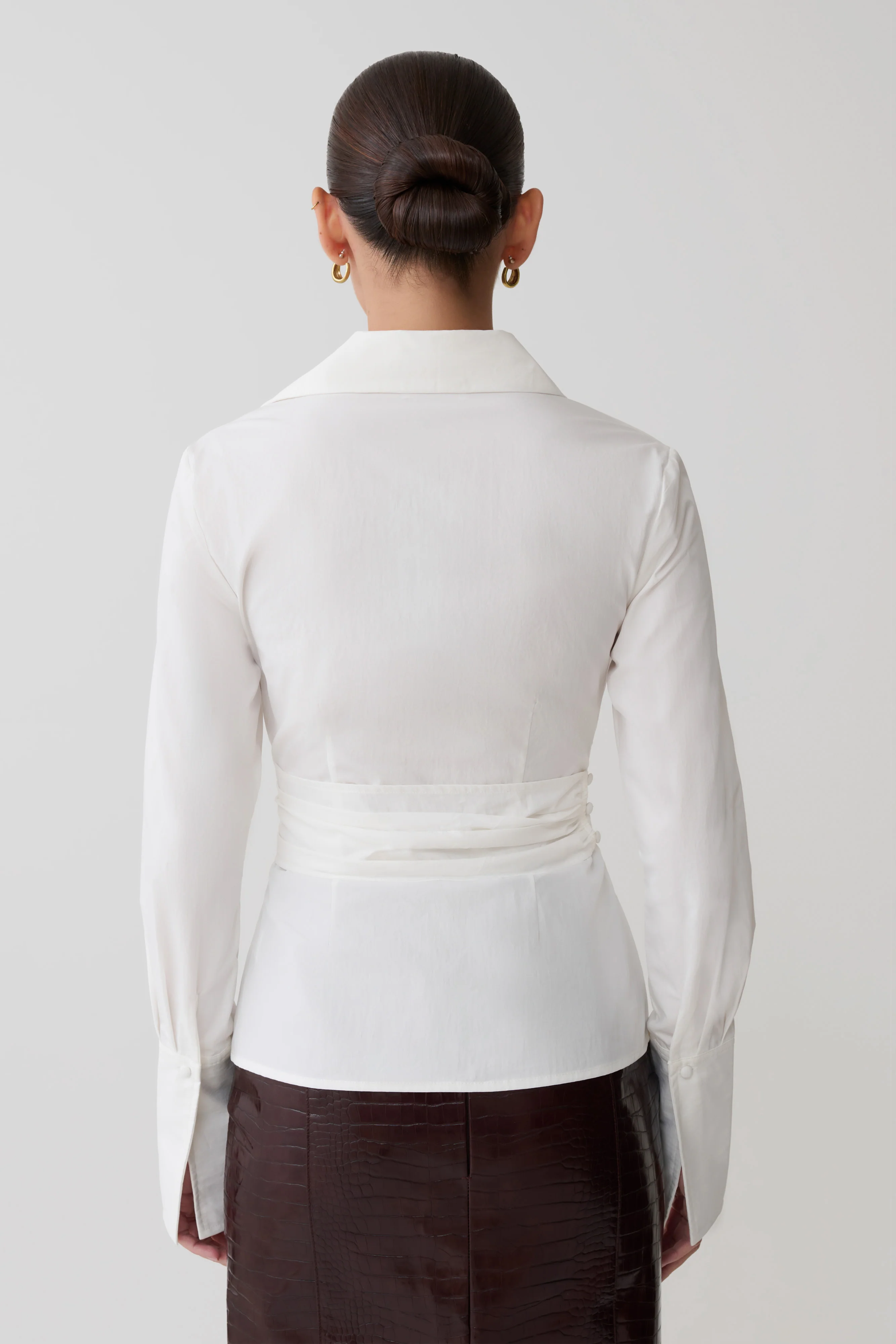 Eugenia Wrap Cotton Shirt - White - Image 2