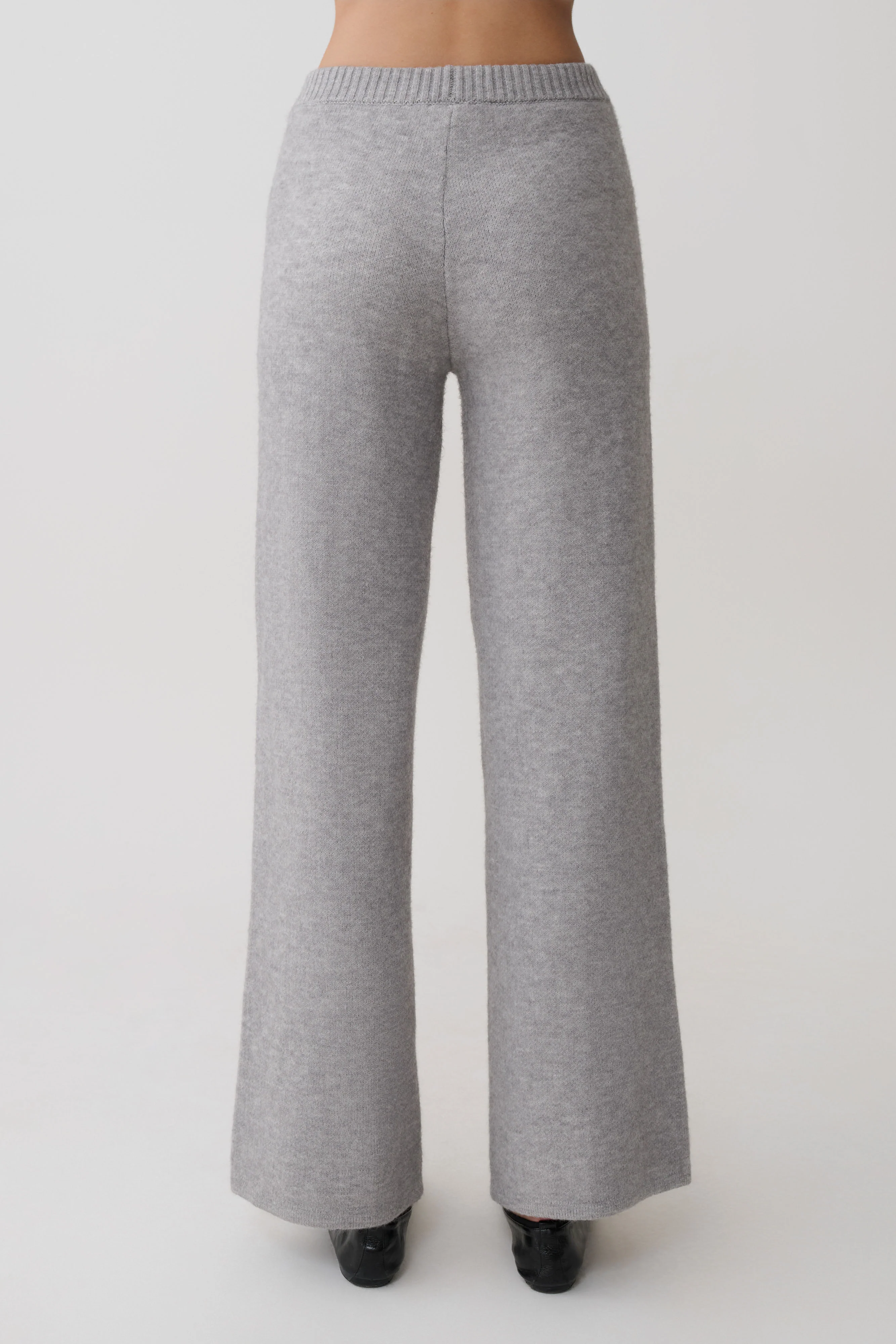 Evan Knit Wide Leg Pants - Grey Marle - Image 6