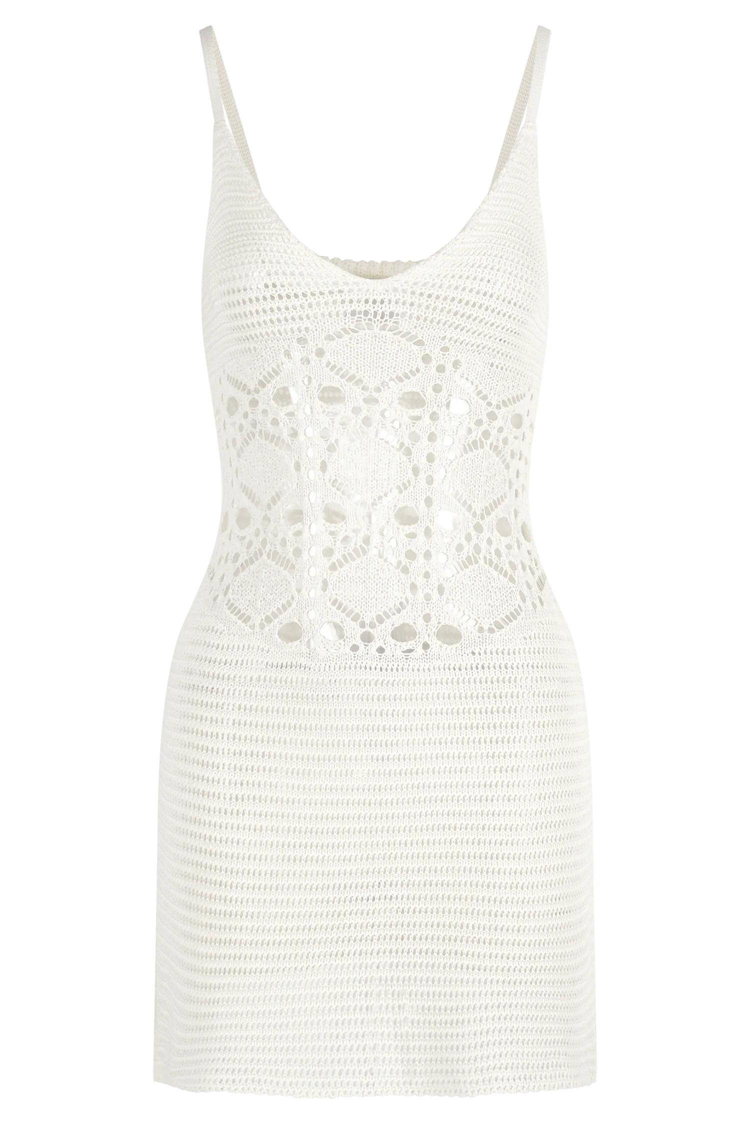 Everette Crochet Knit Mini Dress - Ivory - Image 9