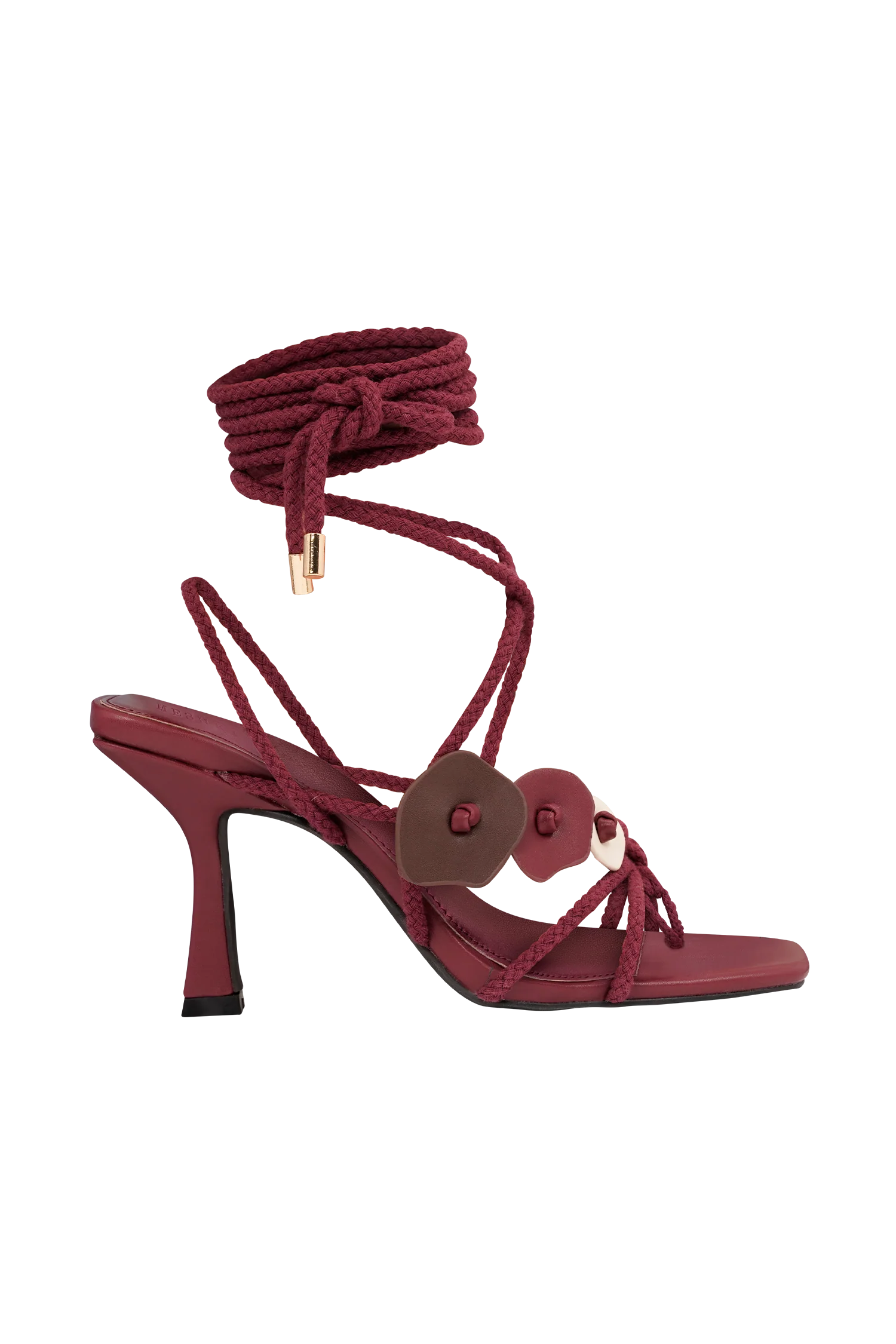 Ezekiel Strappy Sandal Heel - Wine - Image 6