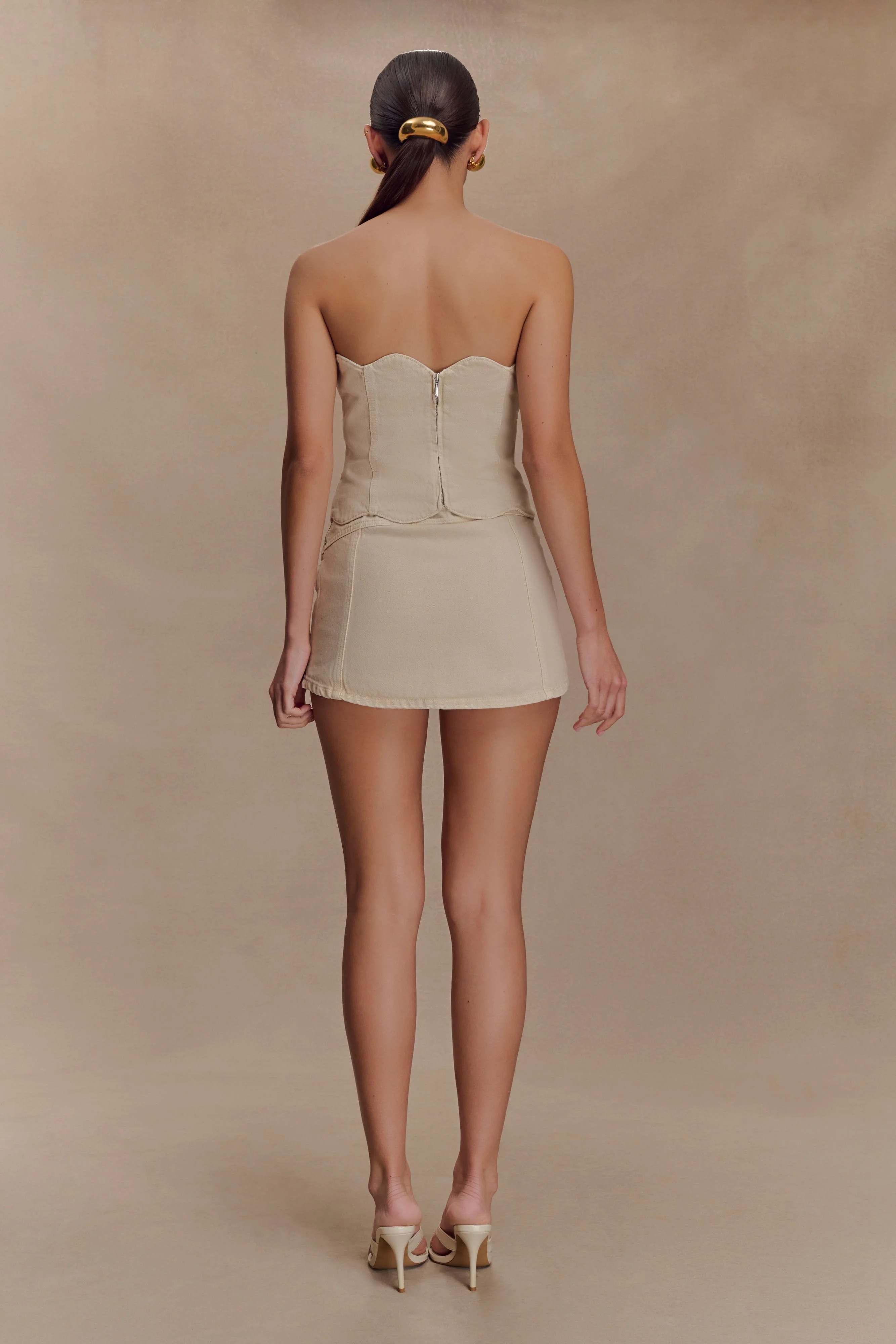Fallon Denim Micro Mini Skort - Stone Wash - Image 7