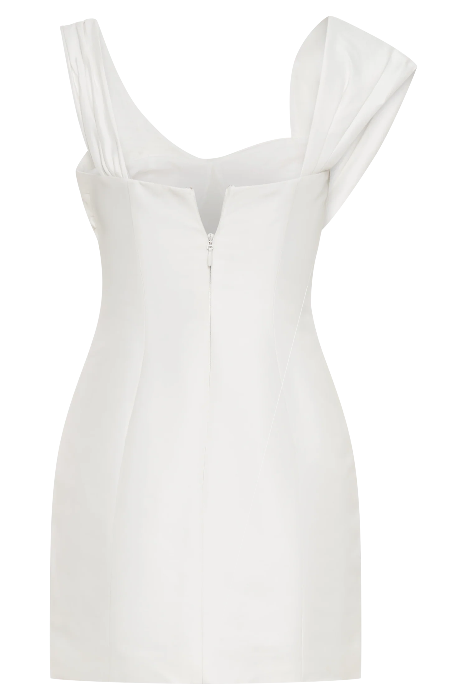 Farrah Structured Draped Mini Dress - White - Image 13
