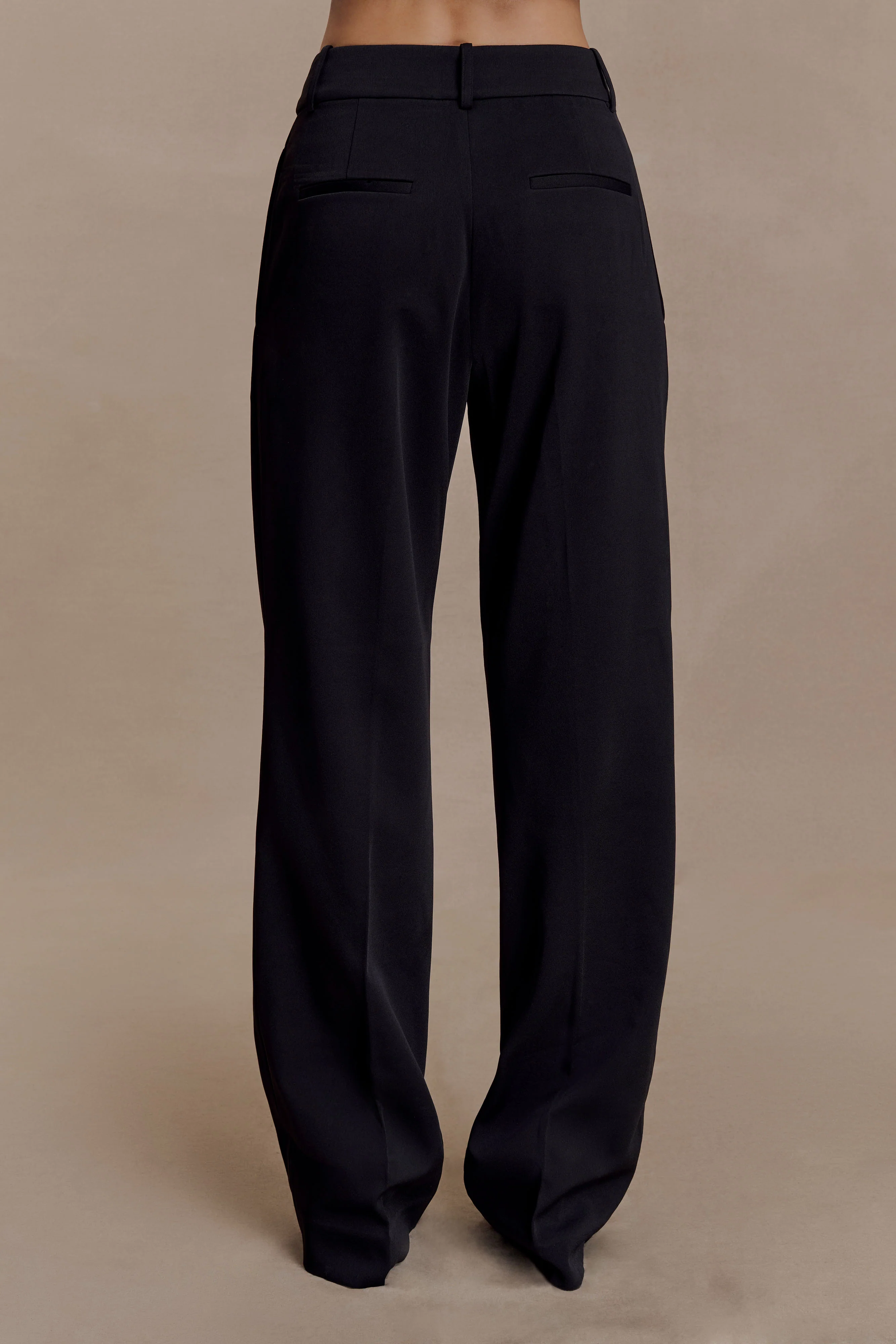 Fatima Satin Straight Leg Pant - Black - Image 5