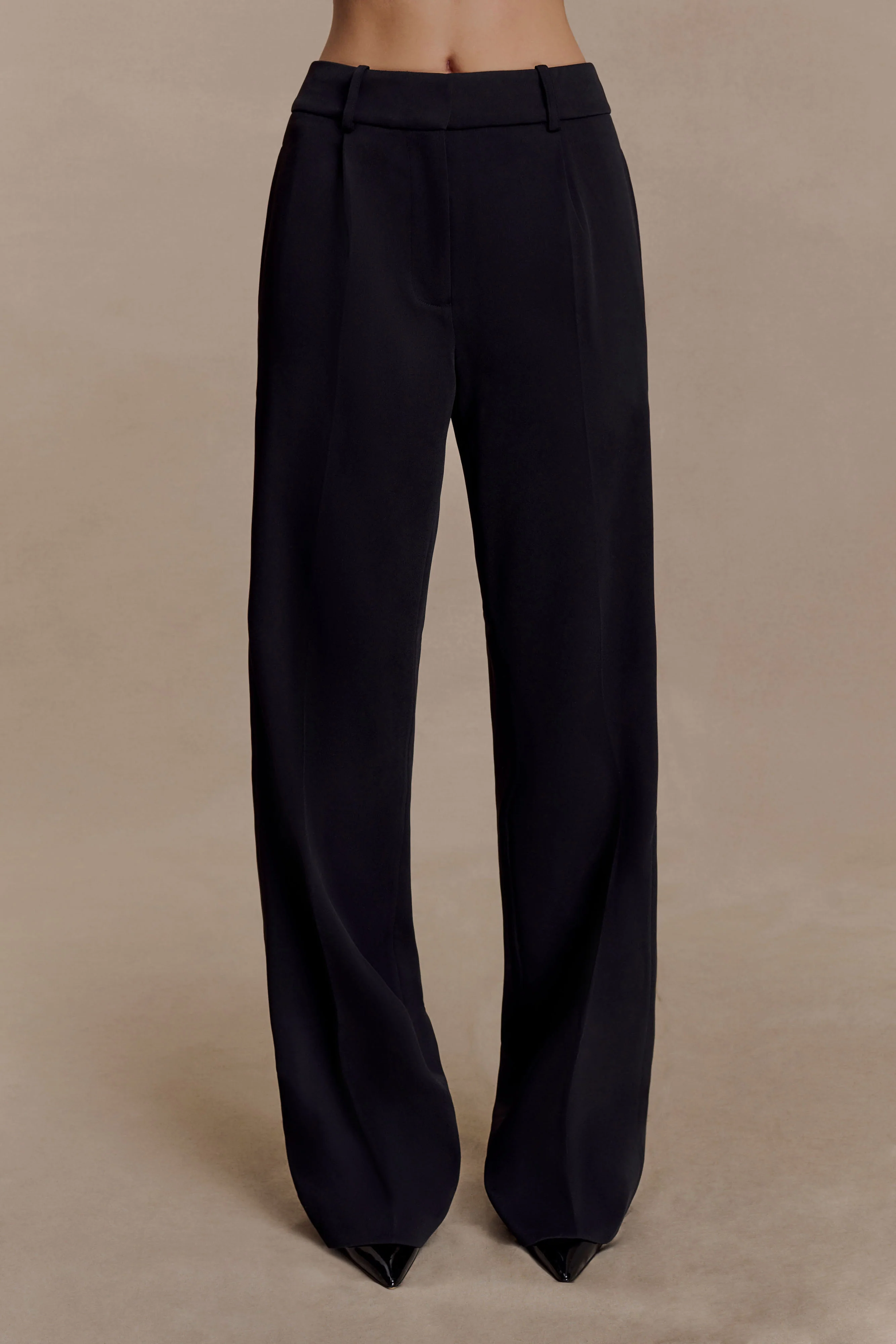 Fatima Satin Straight Leg Pant - Black - Image 6