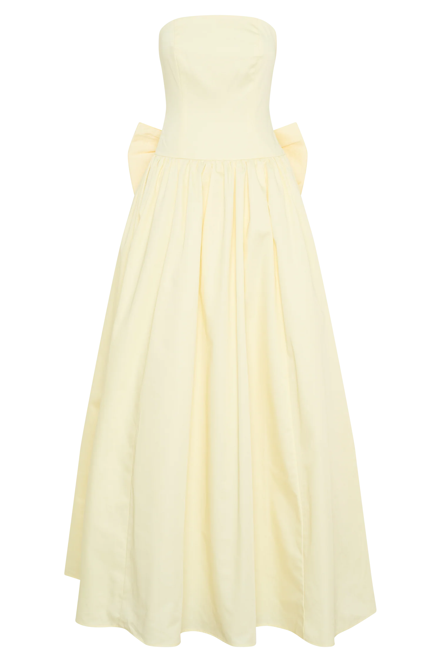 Frances Strapless Bow Maxi Dress - Lemon - Image 7