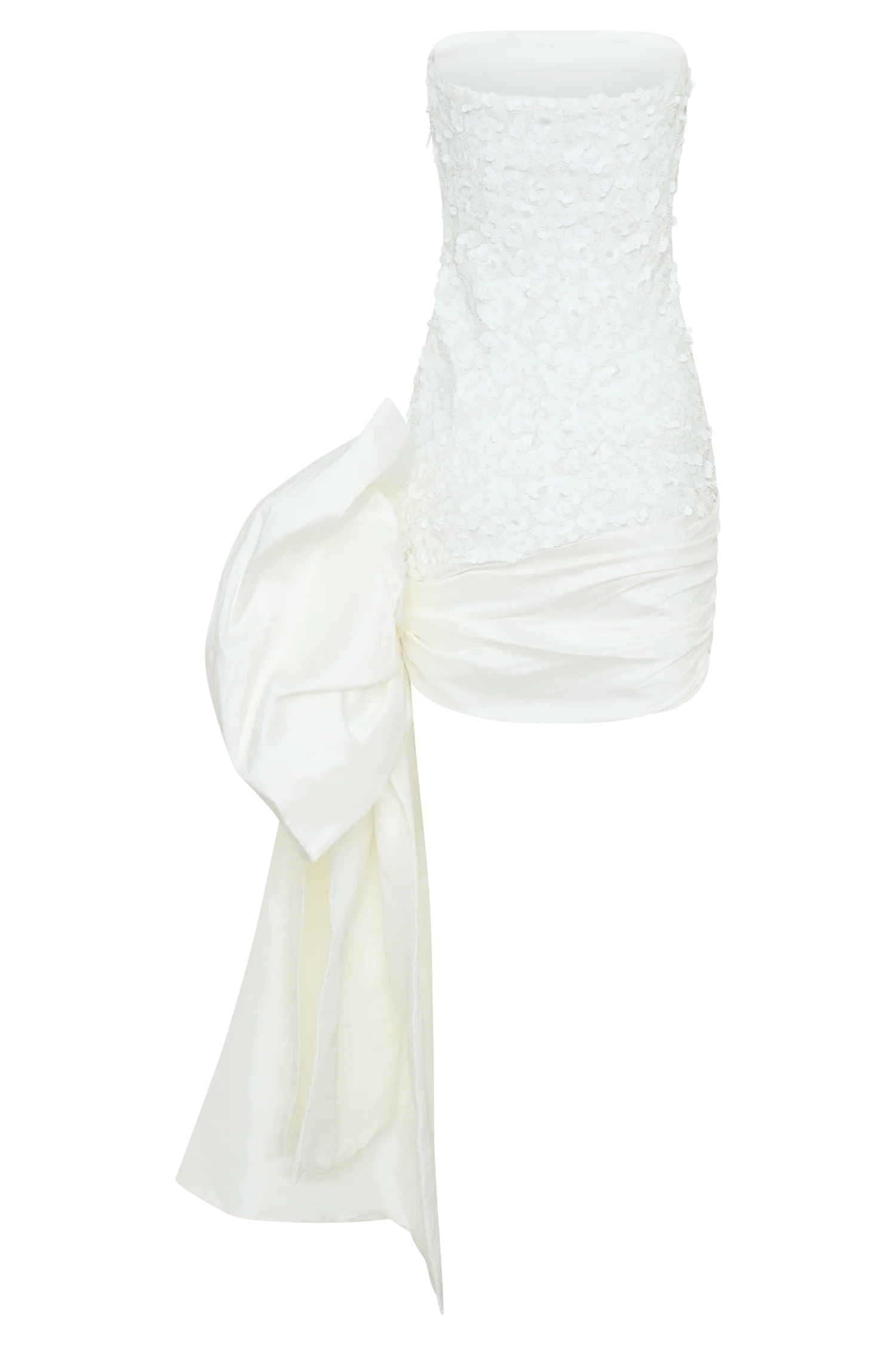 Franka Strapless Bow Mini Dress - White - Image 9