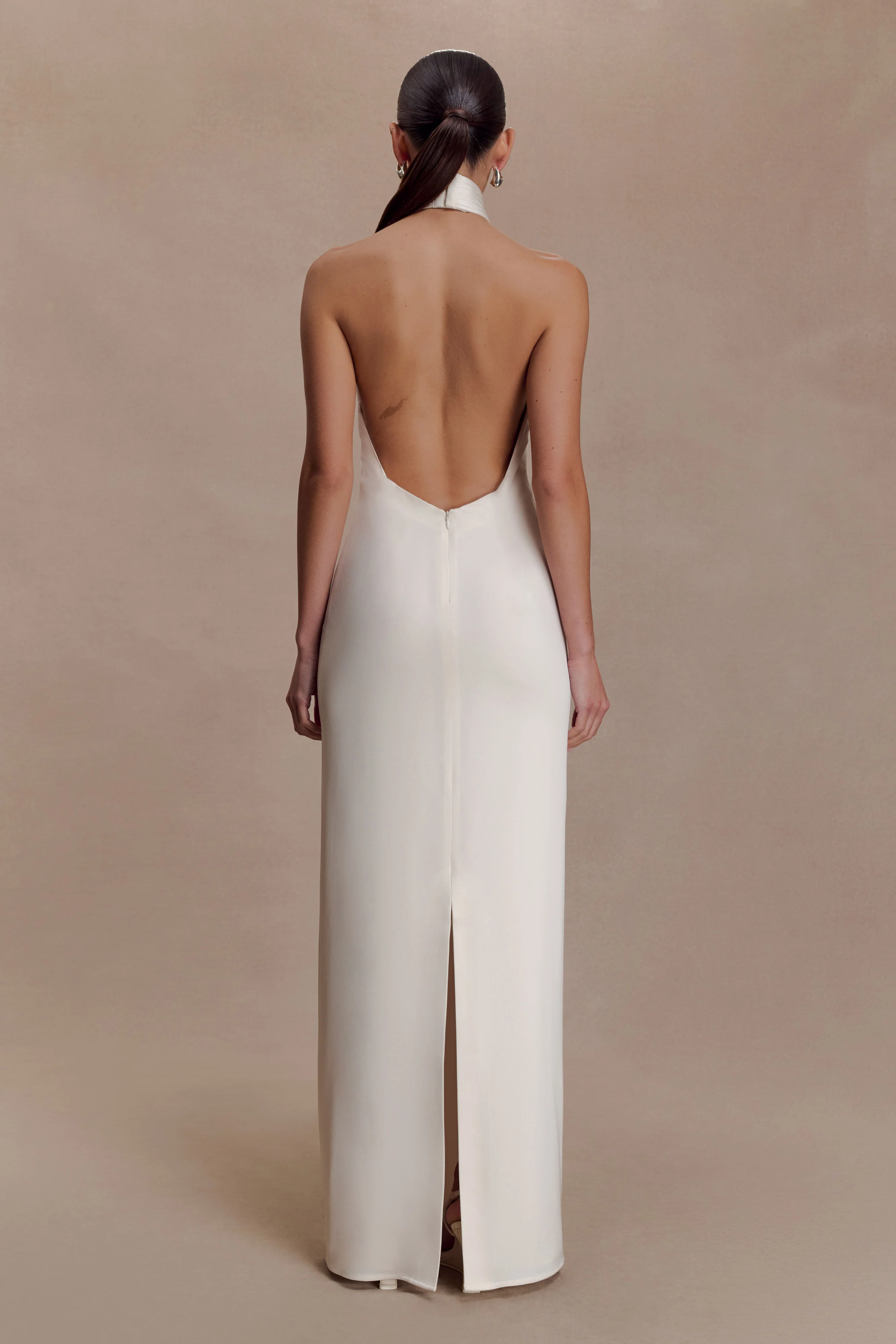 Freja Halter Maxi Dress With Hardware - Blush Ivory - Image 2