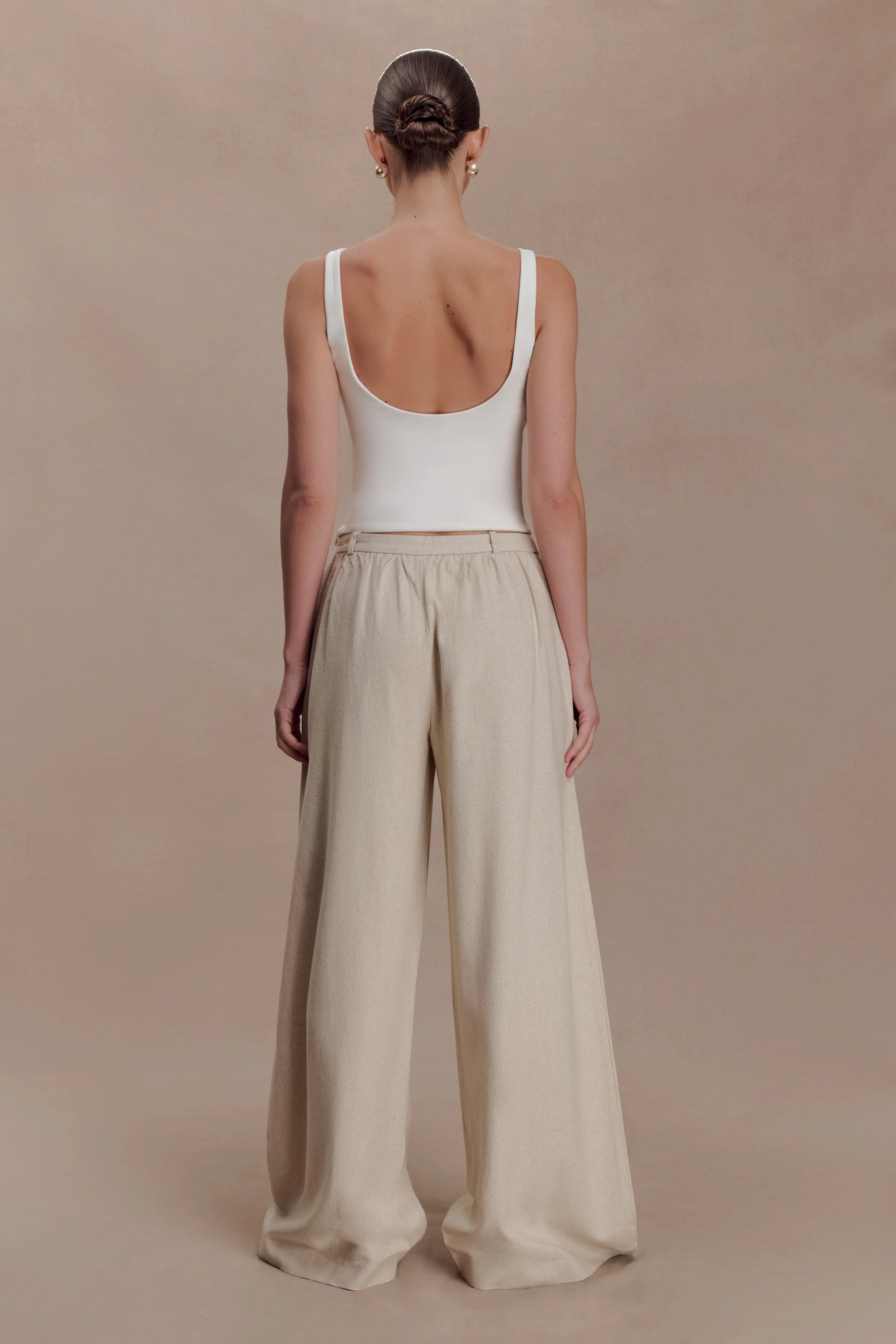 Gabby Straight Leg Linen Pants - Natural - Image 5