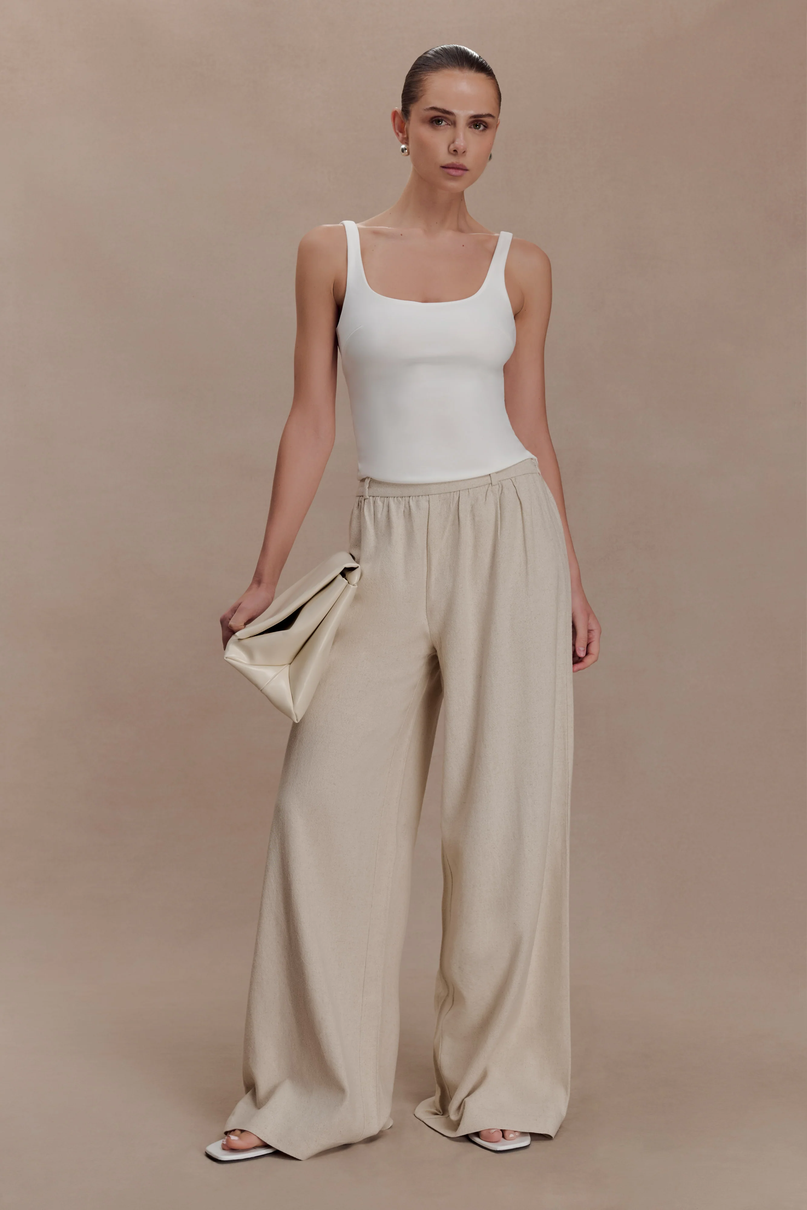 Gabby Straight Leg Linen Pants - Natural - Image 6