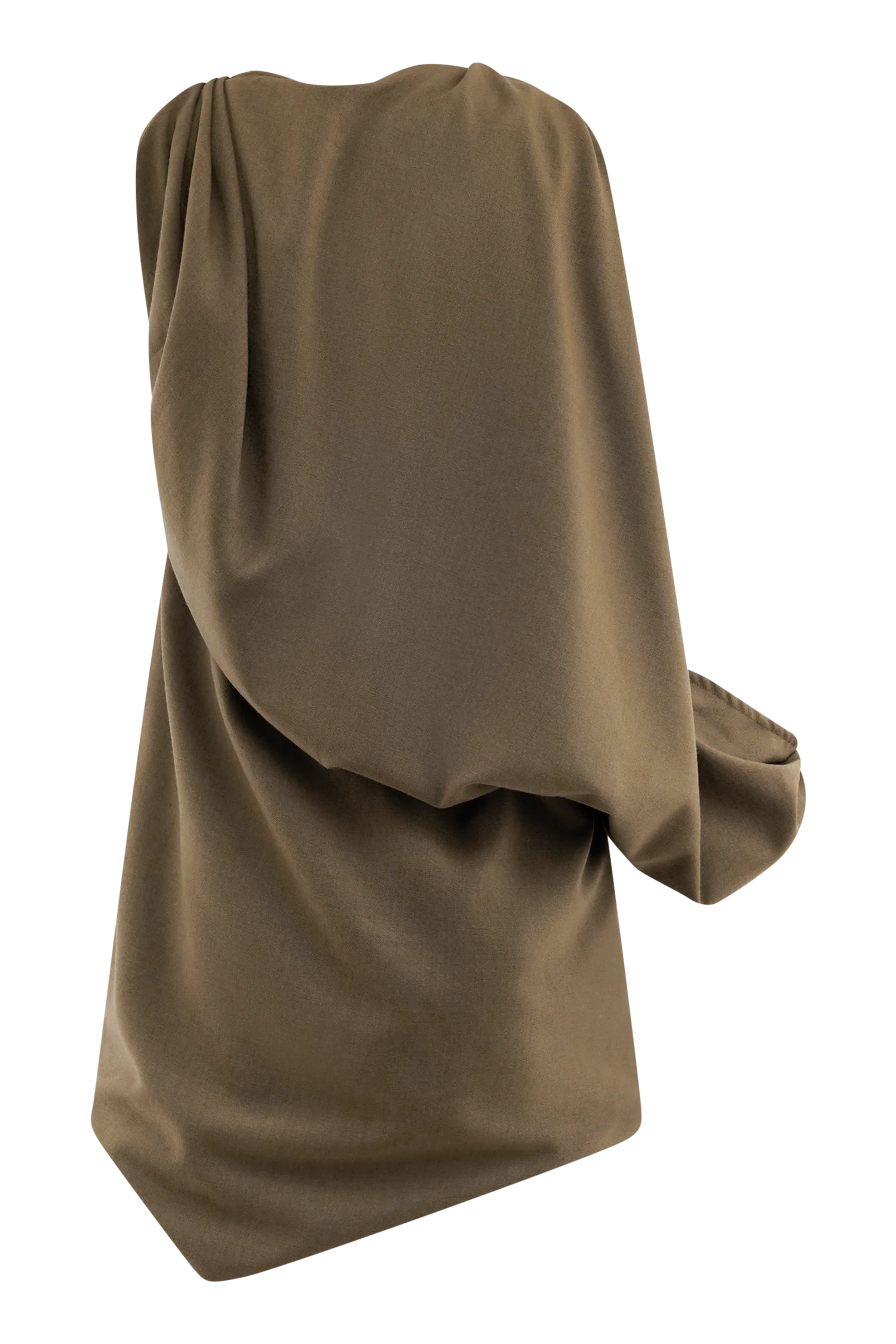 Gabriella Draped Mini Dress - Light Brown Marle - Image 6