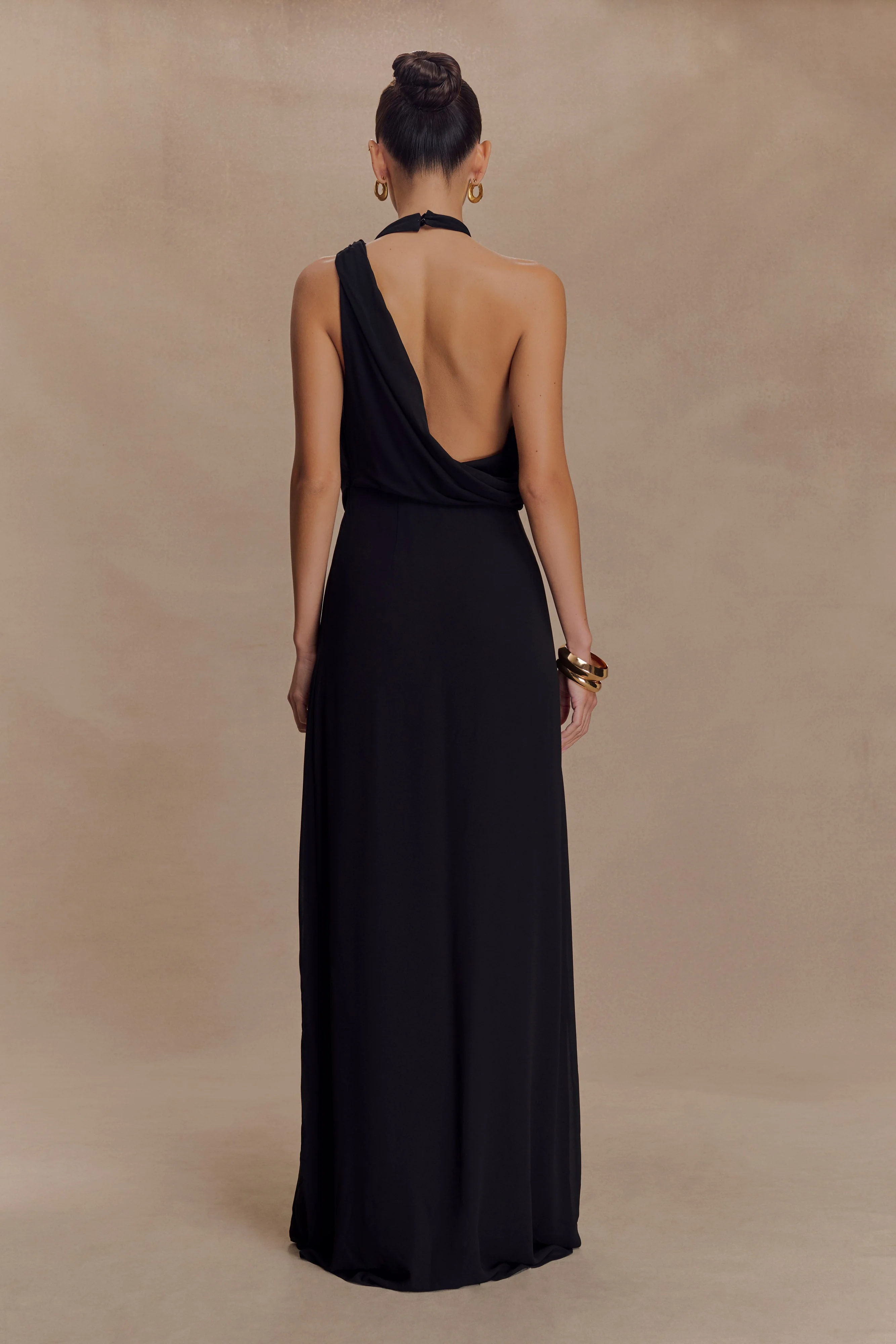 Galia Cowl Neck Maxi Dress - Black - Image 2