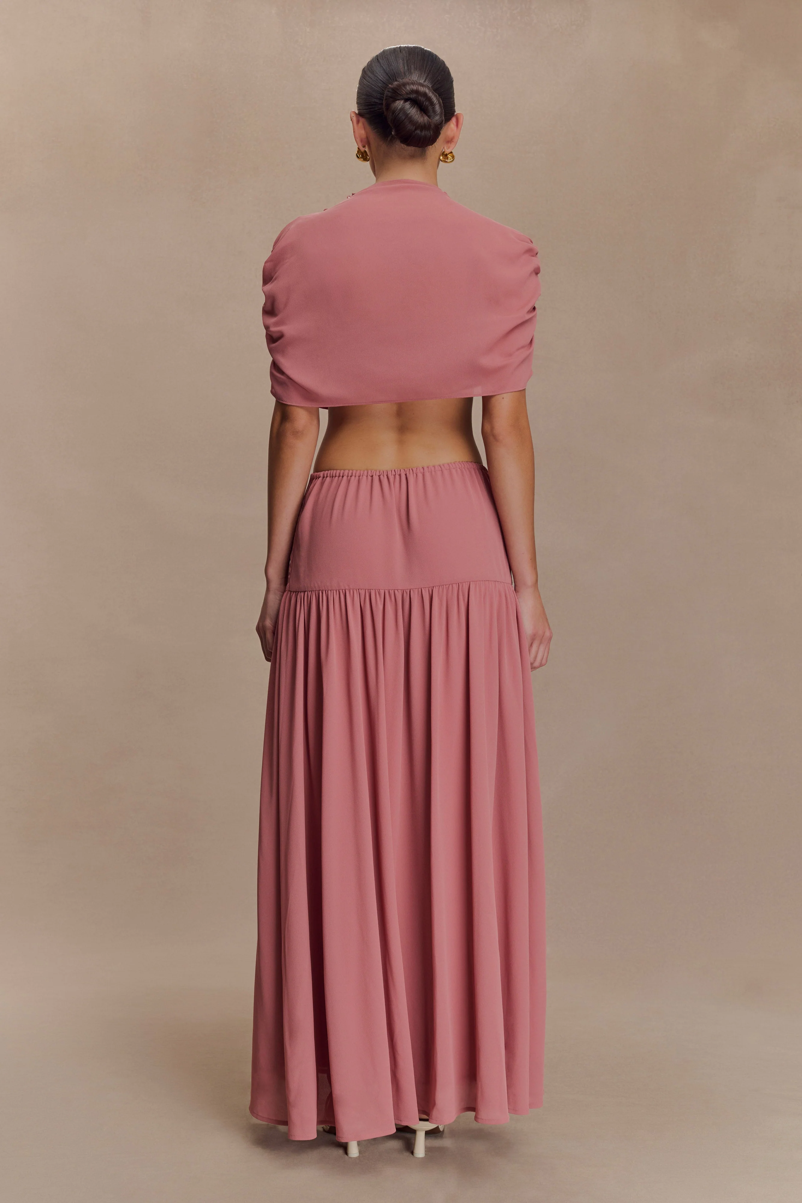 Georgina Chiffon Midi Dress - Burnt Rose - Image 5