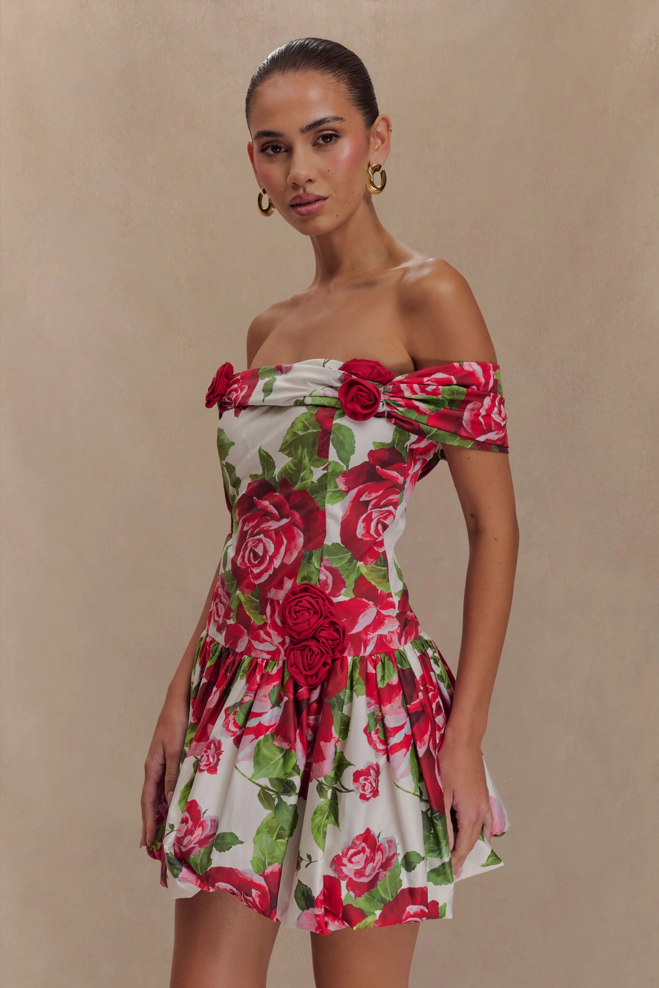 Giovanna Off Shoulder Mini Dress - Sonia Rose Print - Image 5