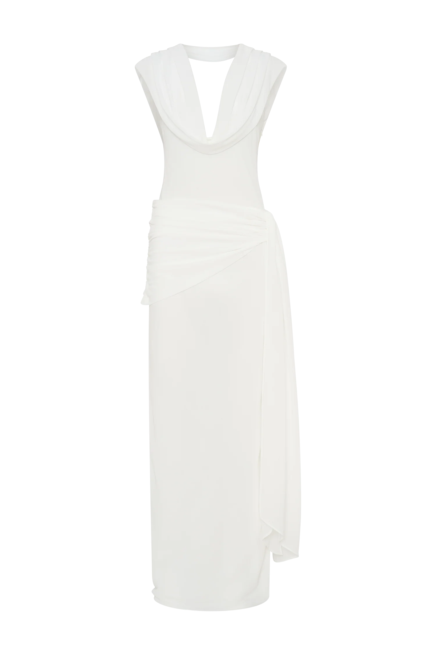 Giulia Chiffon Draped Maxi Dress - White - Image 8