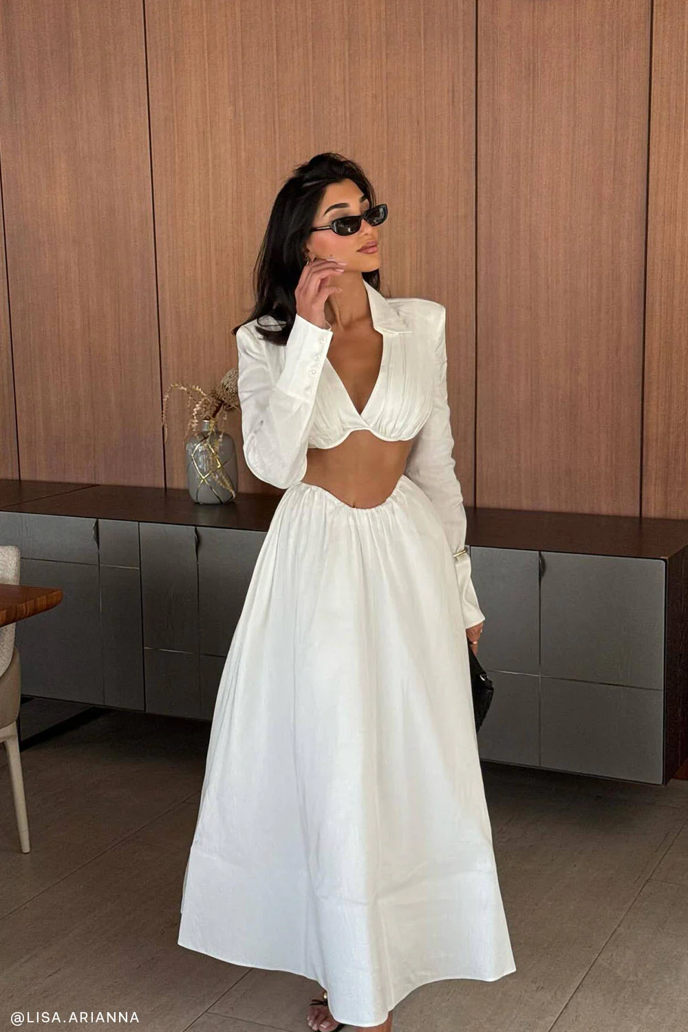 Greta Gathered Maxi Skirt - White - Image 2
