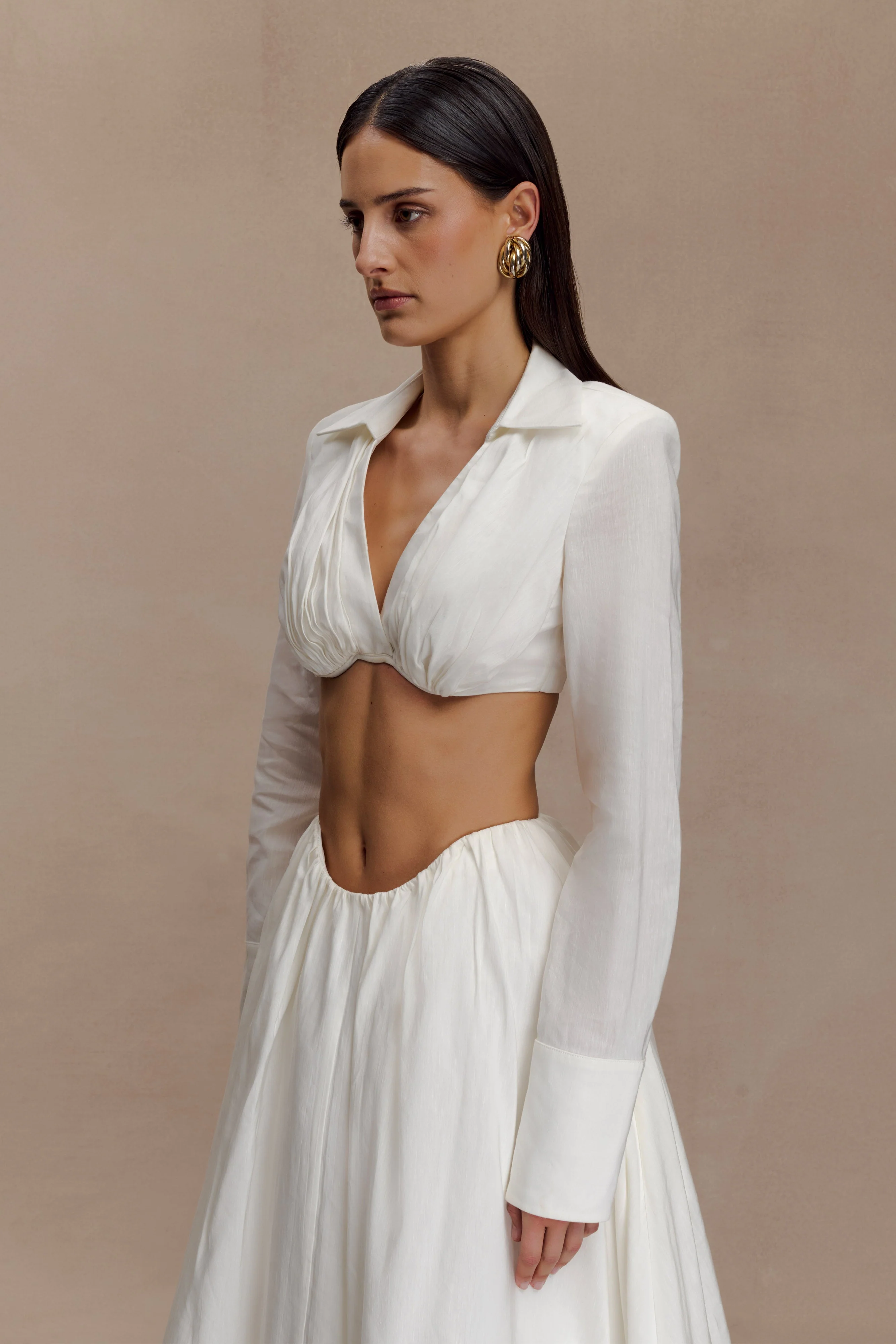 Greta Shirt Bra - White - Image 5