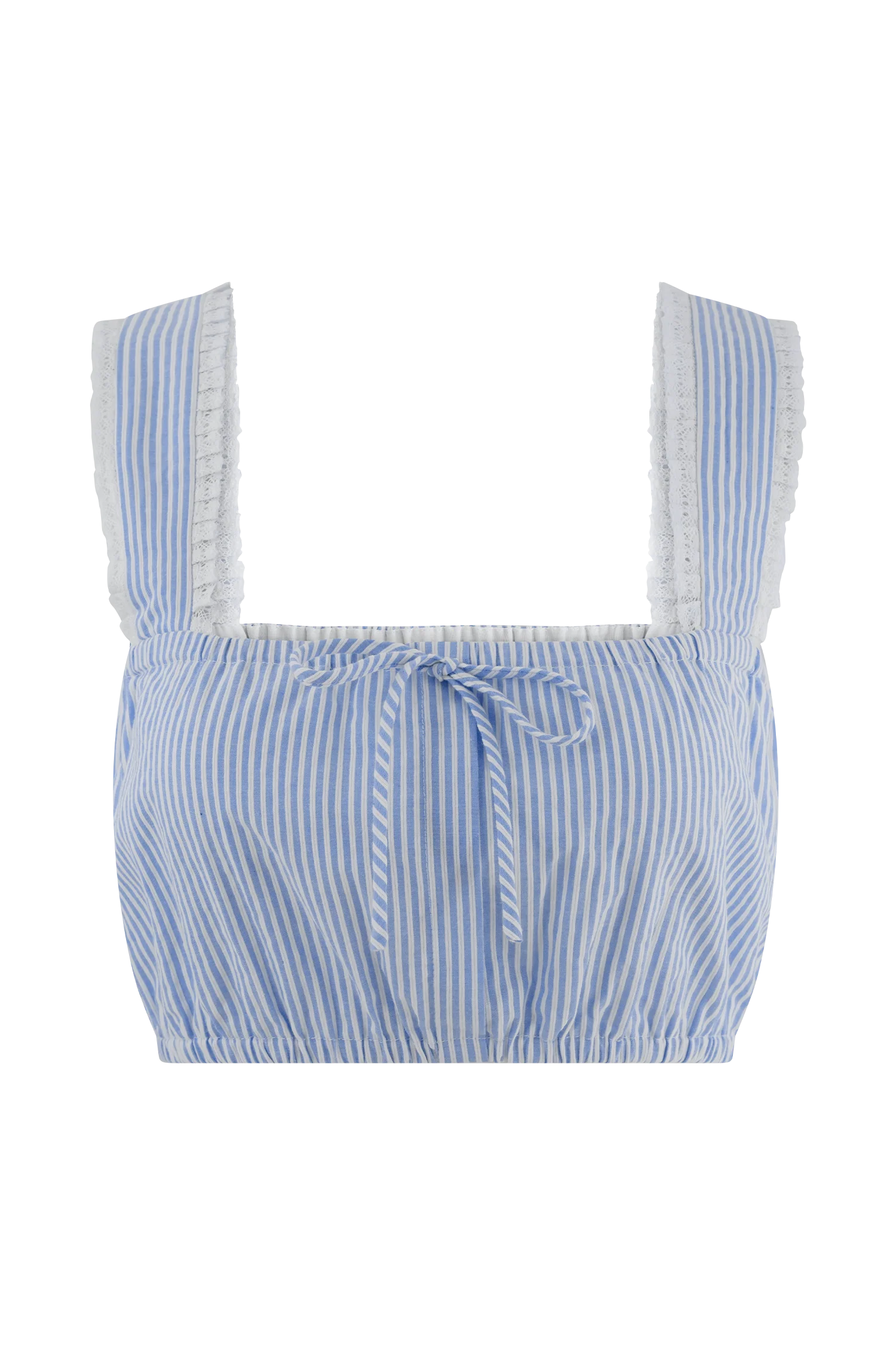 Gretel Sleeveless Crop Top - Blue Pinstripe - Image 9