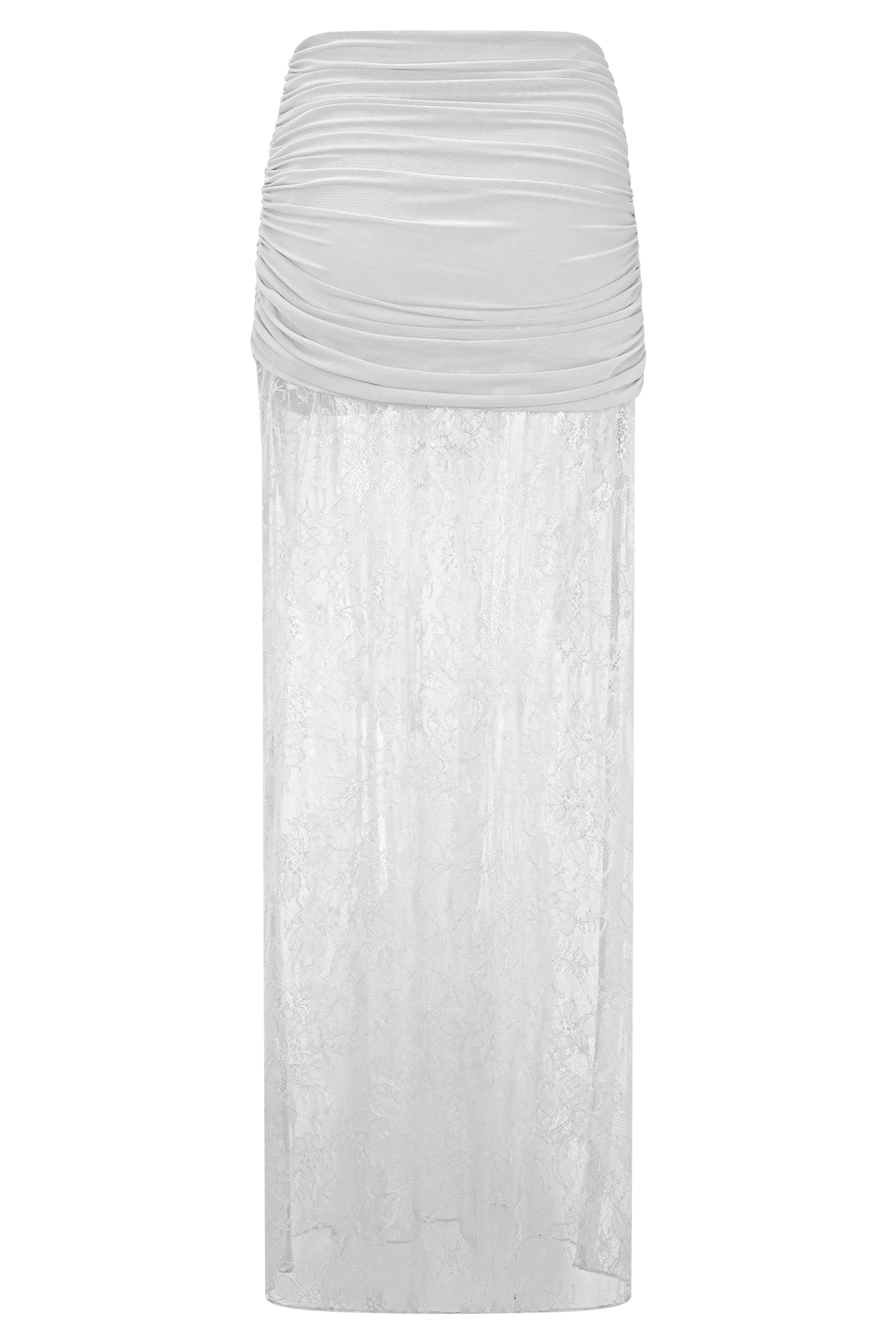 Guinevere Lace And Mesh Maxi Skirt - Ivory - Image 10