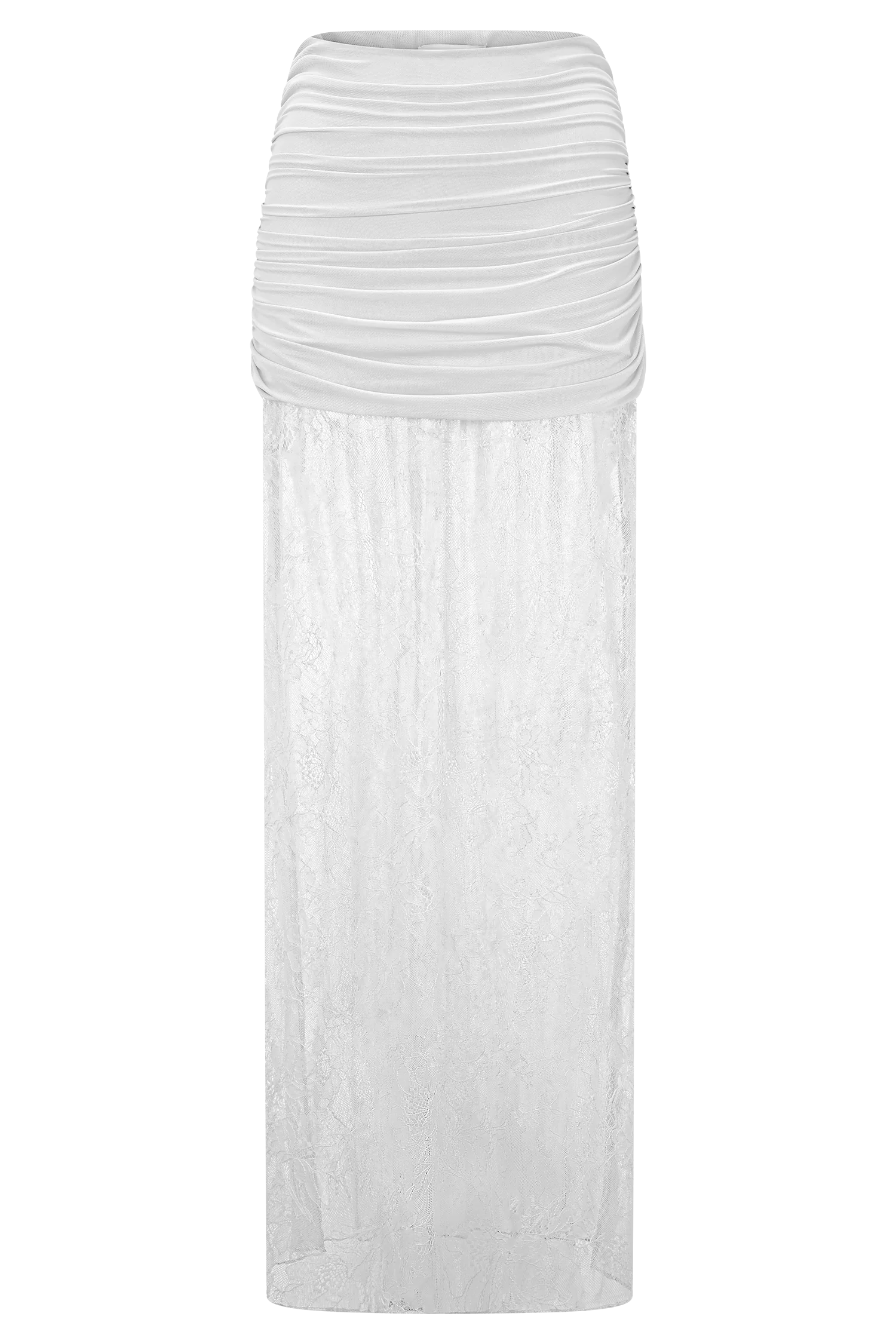 Guinevere Lace And Mesh Maxi Skirt - Ivory - Image 11