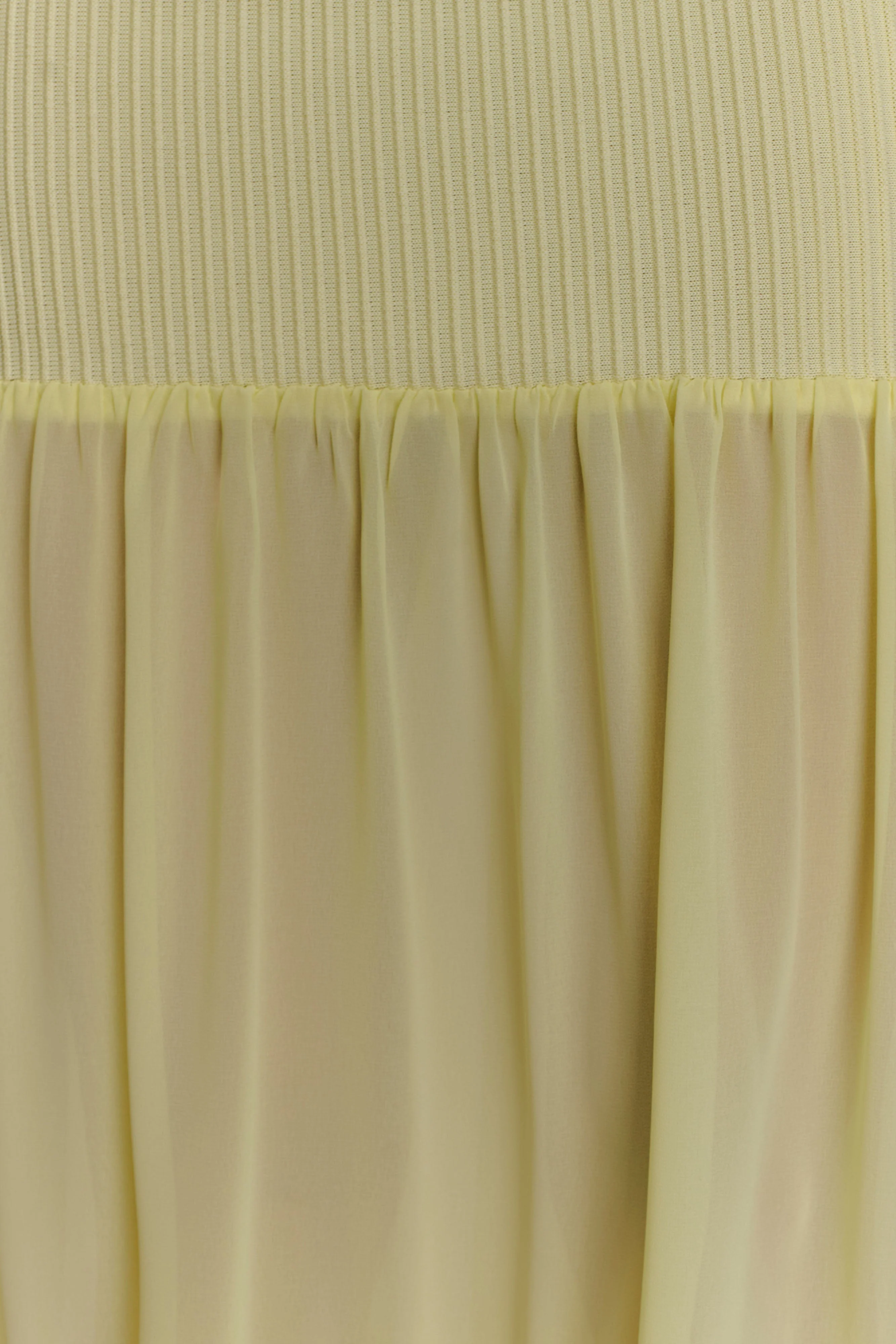 Haille Knit Chiffon Maxi Dress - Lemon - Image 5
