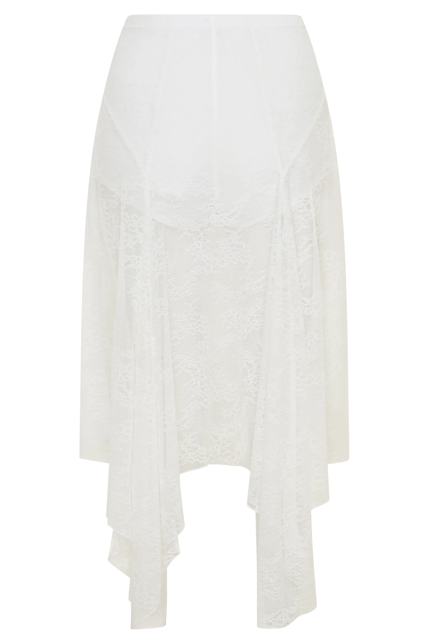 Haime Lace Hankie Midi Skirt - Ivory - Image 8