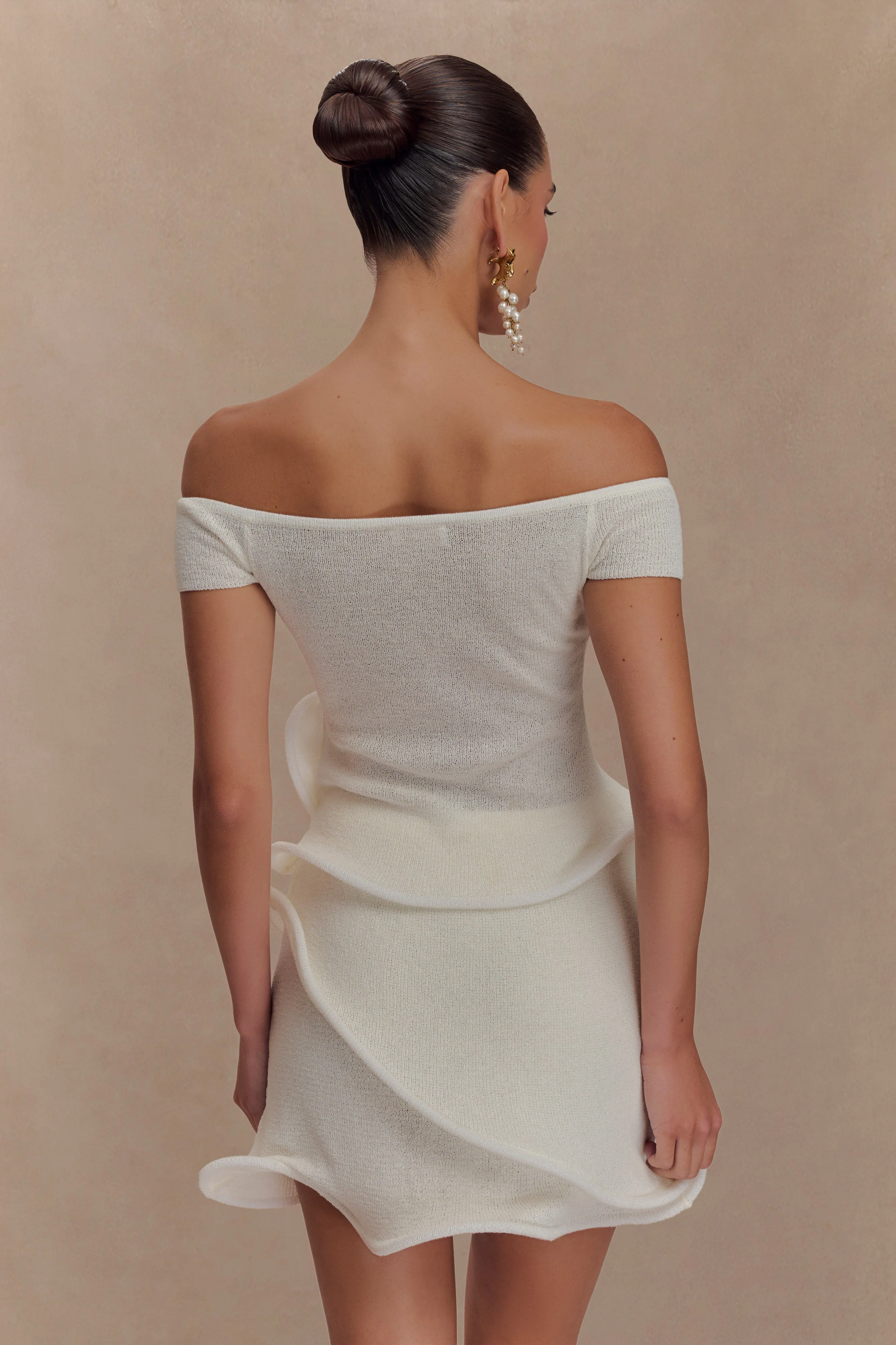 Haisley Knit Mini Skirt - Ivory - Image 6
