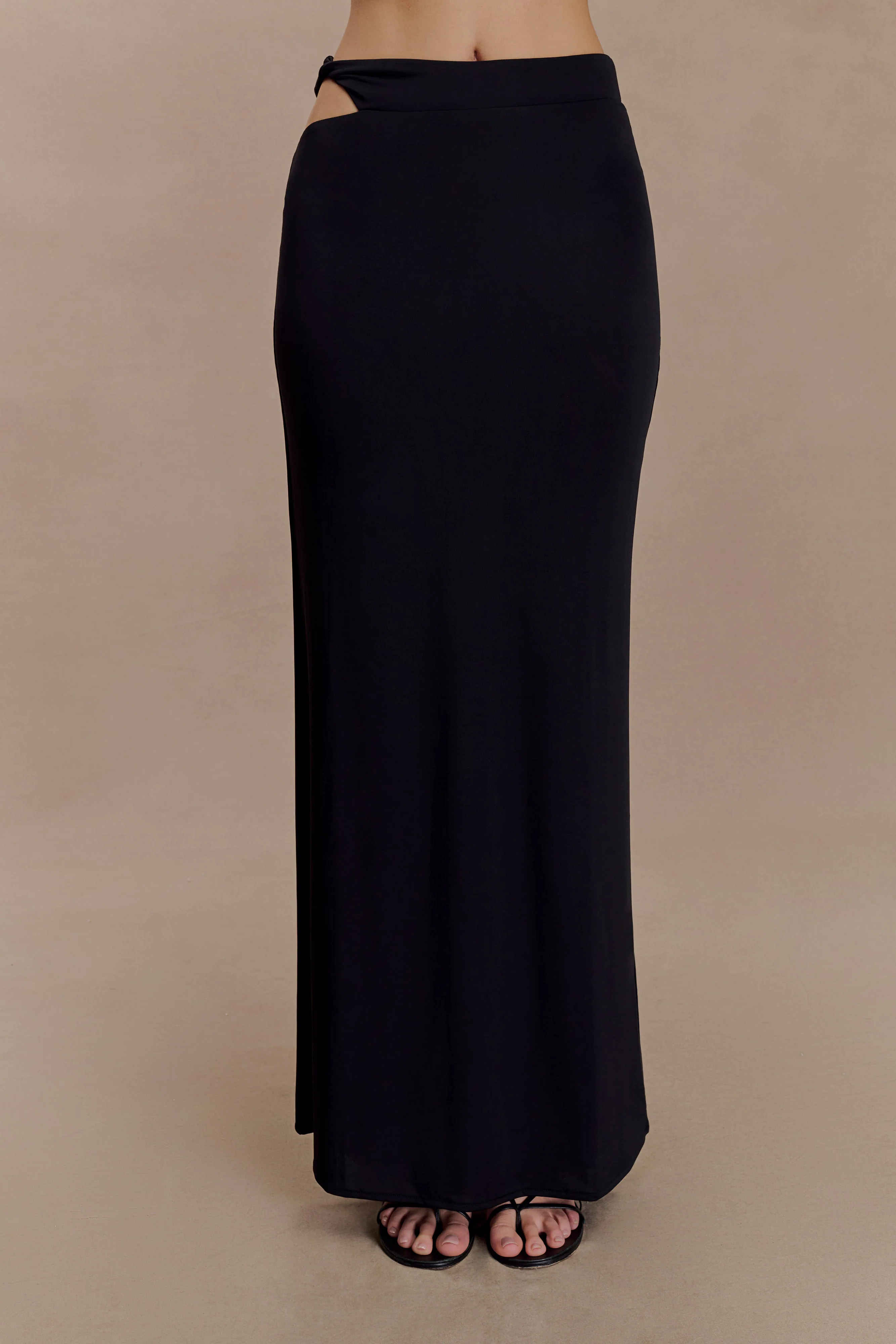 Haven Slinky Twist Midi Skirt - Black - Image 8