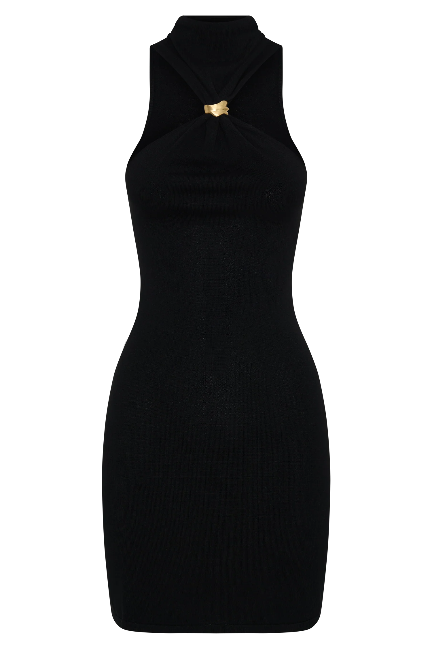 Hector Halter Neck Knit Mini Dress - Black - Image 8