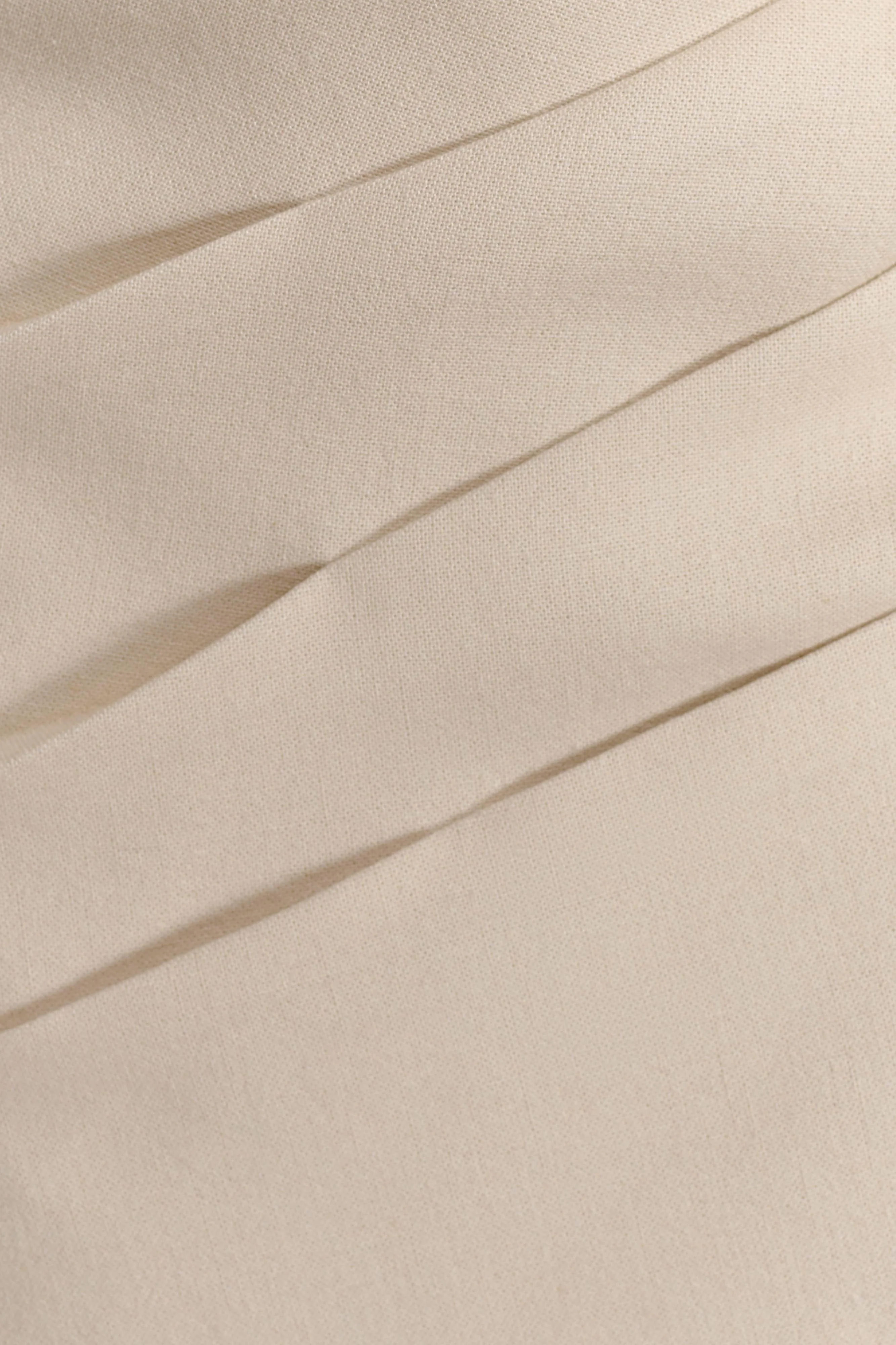 Helena One Shoulder Linen Mini Dress - Natural Beige - Image 9