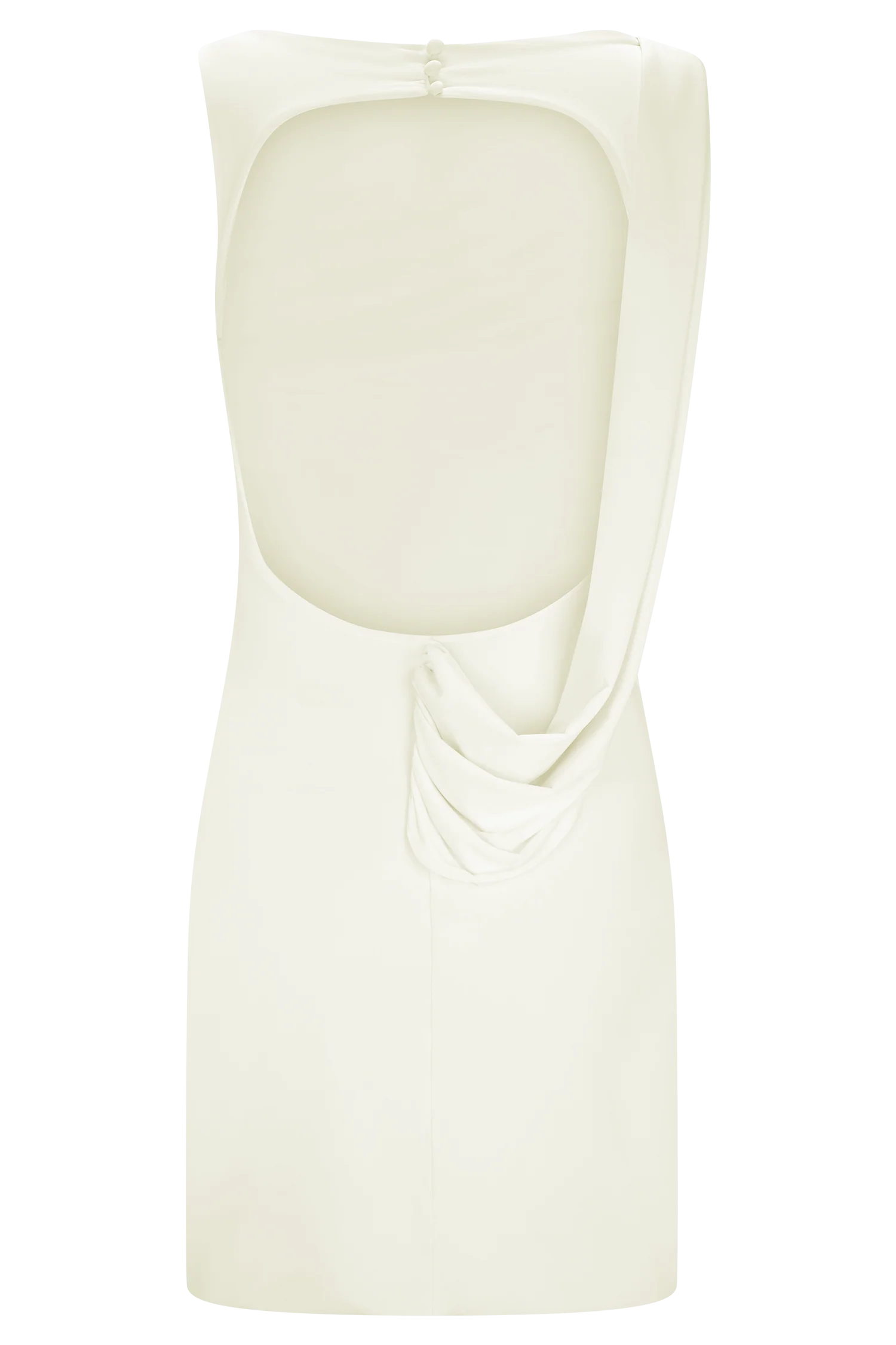 Henley Slinky Drape Mini Dress - Ivory - Image 8