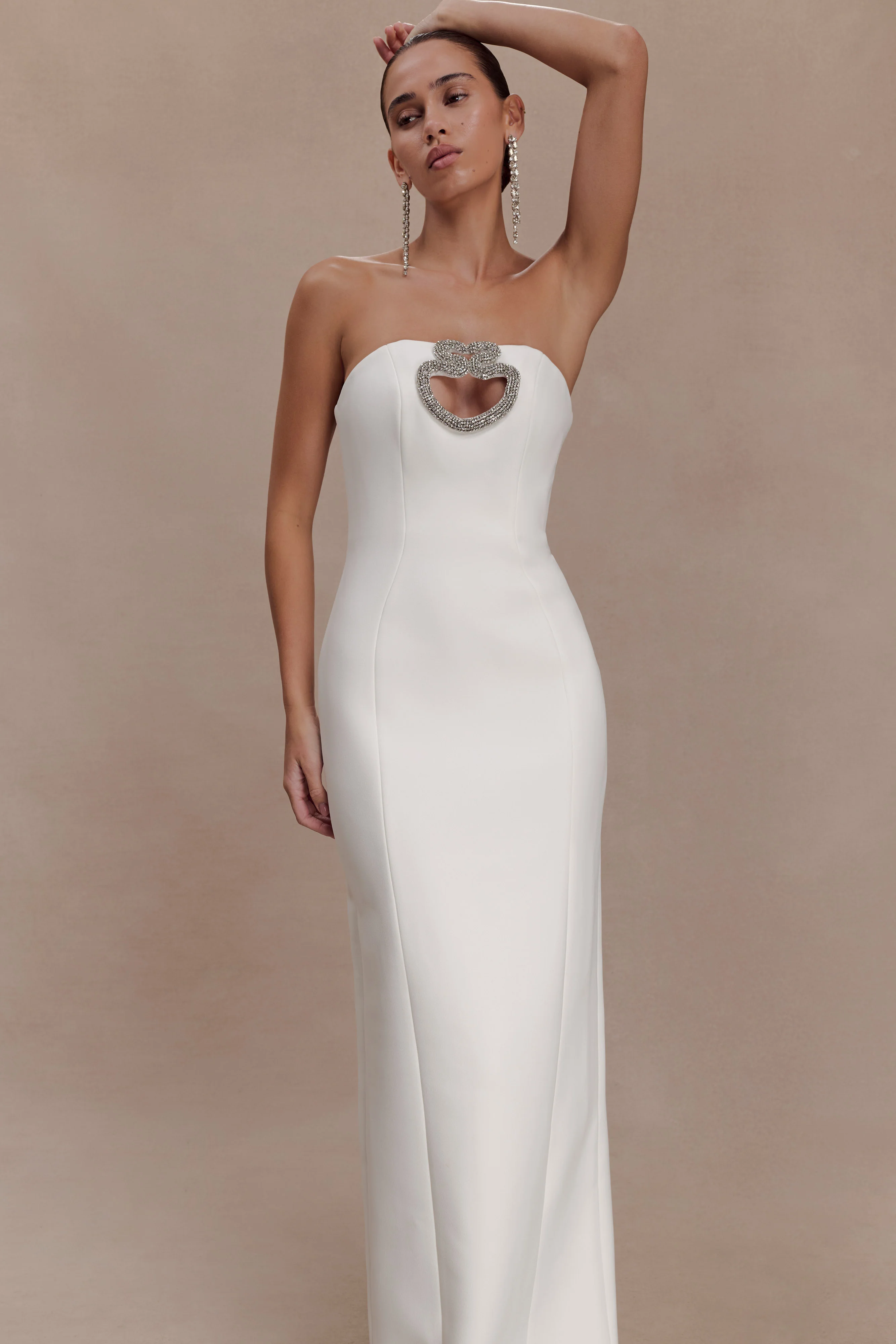 Hilda Embellished Strapless Maxi Dress - White - Image 5