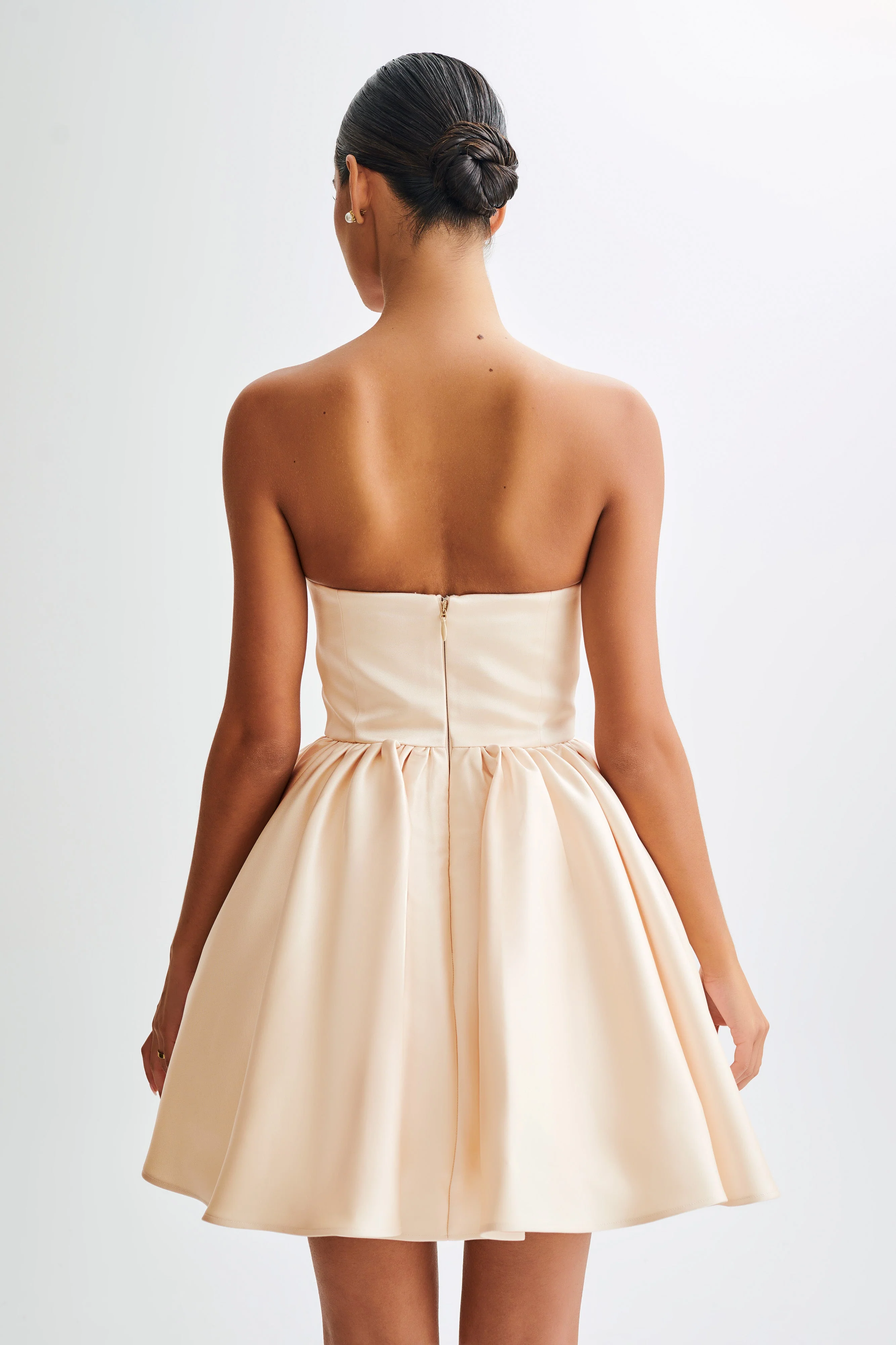 Hollie Structured Corset Mini Dress - Gold - Image 2