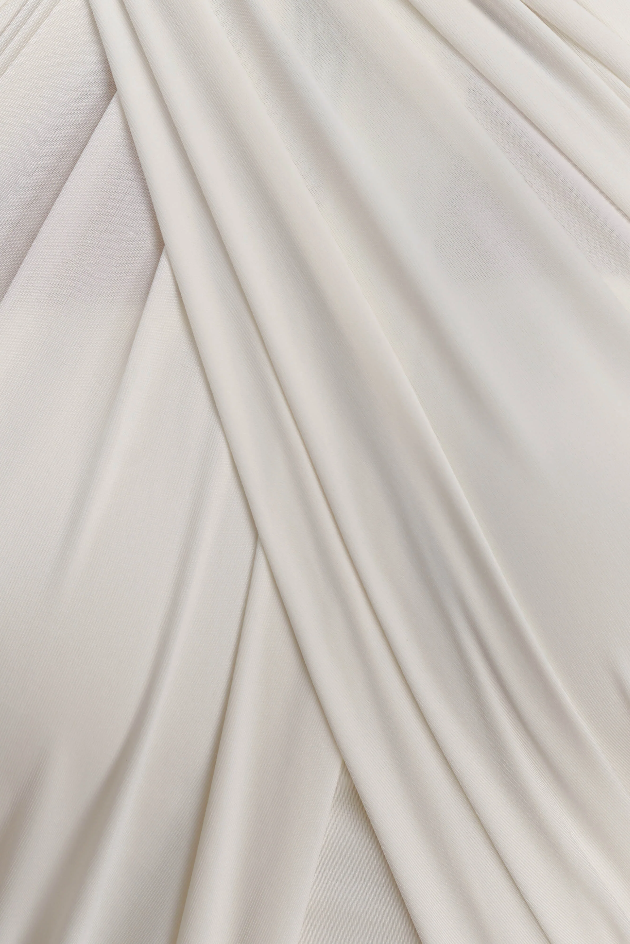 Indira Gathered Slinky Halter Maxi Dress - Ivory - Image 6