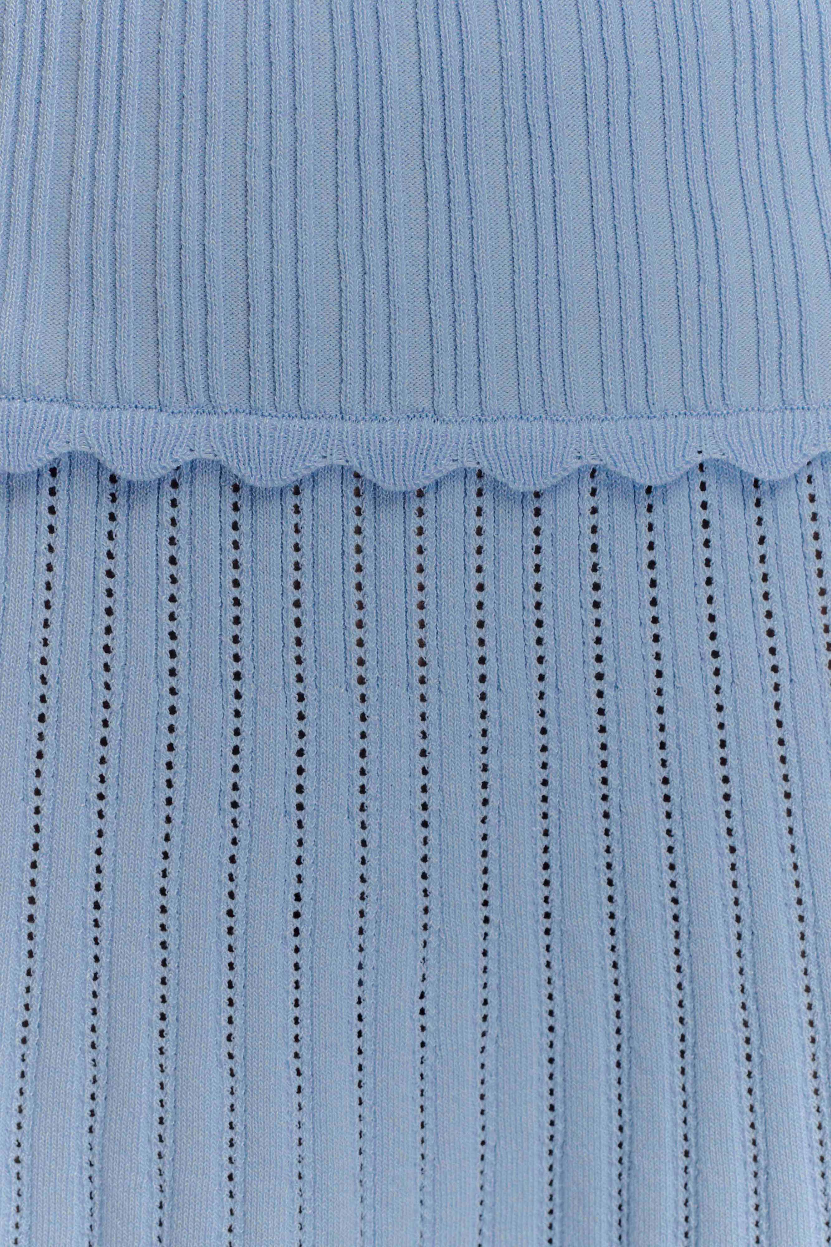 Indy Pointelle Knit Top - Cornflower Blue - Image 7